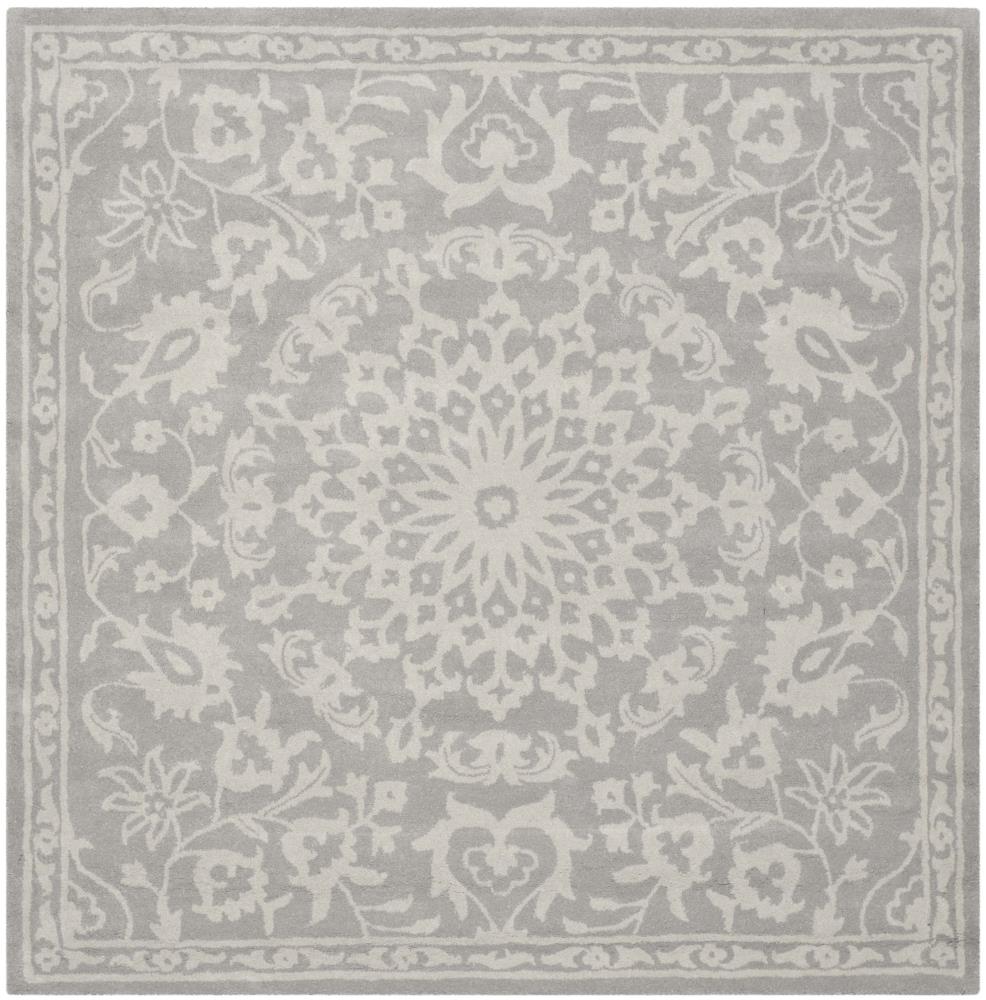 Bella 6' x 6' Gray Hand-Tufted Wool Area Rug