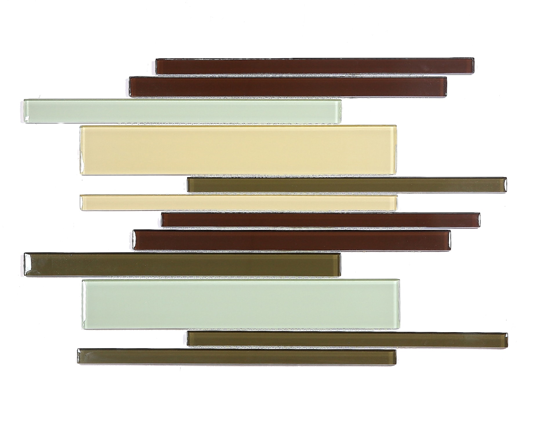 Abolos LWSMSCWLN-BB Modern Brown 12-in x 12-in Glossy Glass Mosaic Floor and Wall Tile ( 8-sq ft Carton )