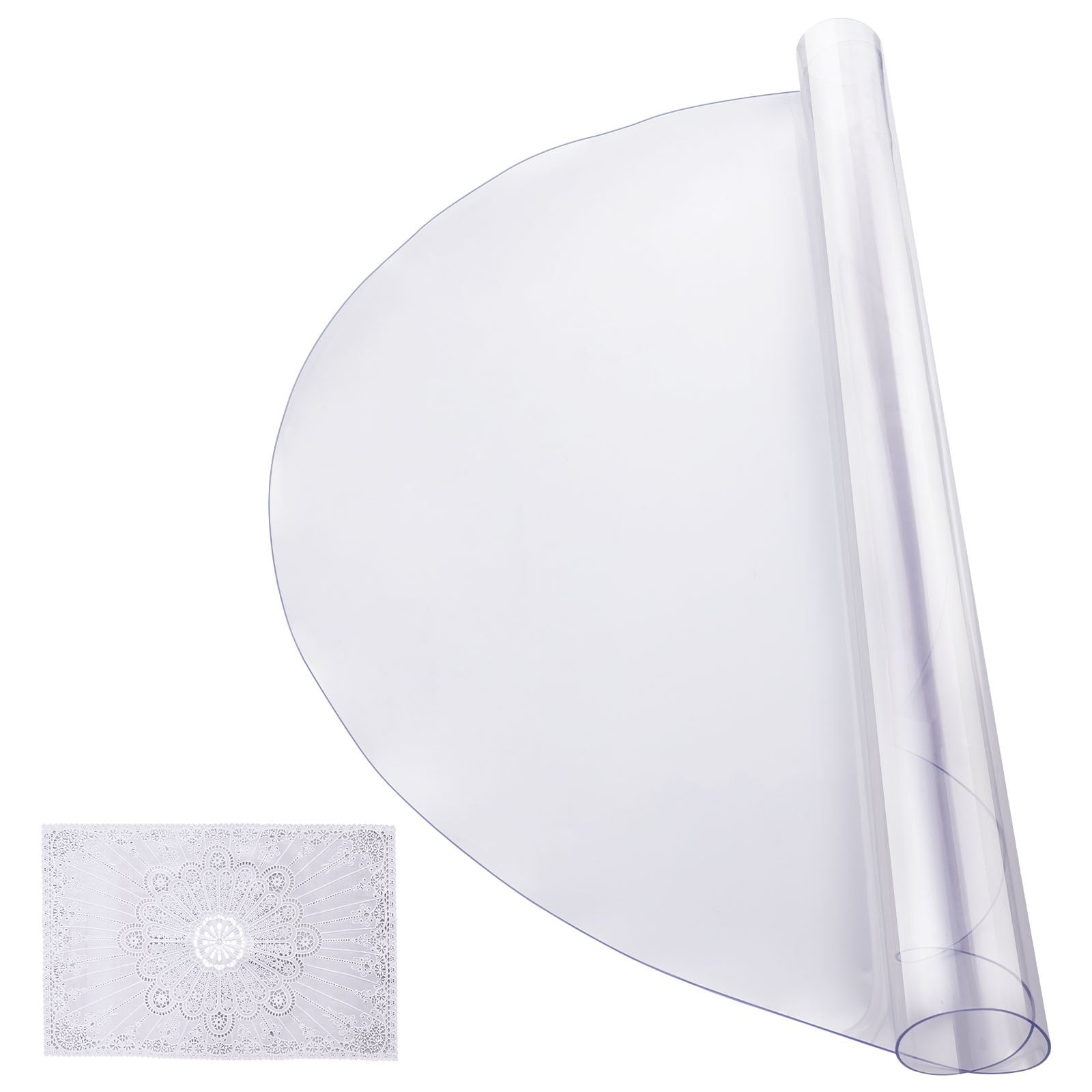 Slickblue Transparent PVC Round Table Protector 42 x 42 inch Heat Resistant Cover for Furniture and Desk Surfaces