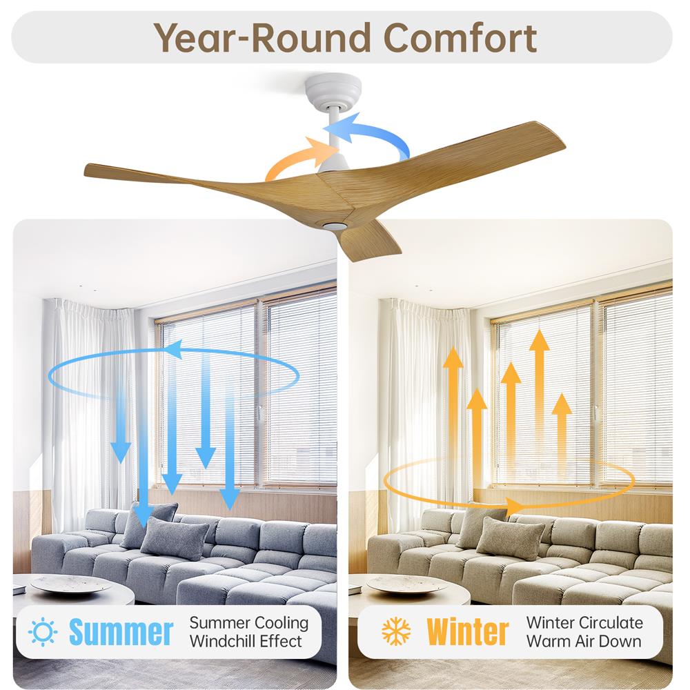 Sofucor LW-52159-WH-WD-QMW Ceiling-Fans - View #5