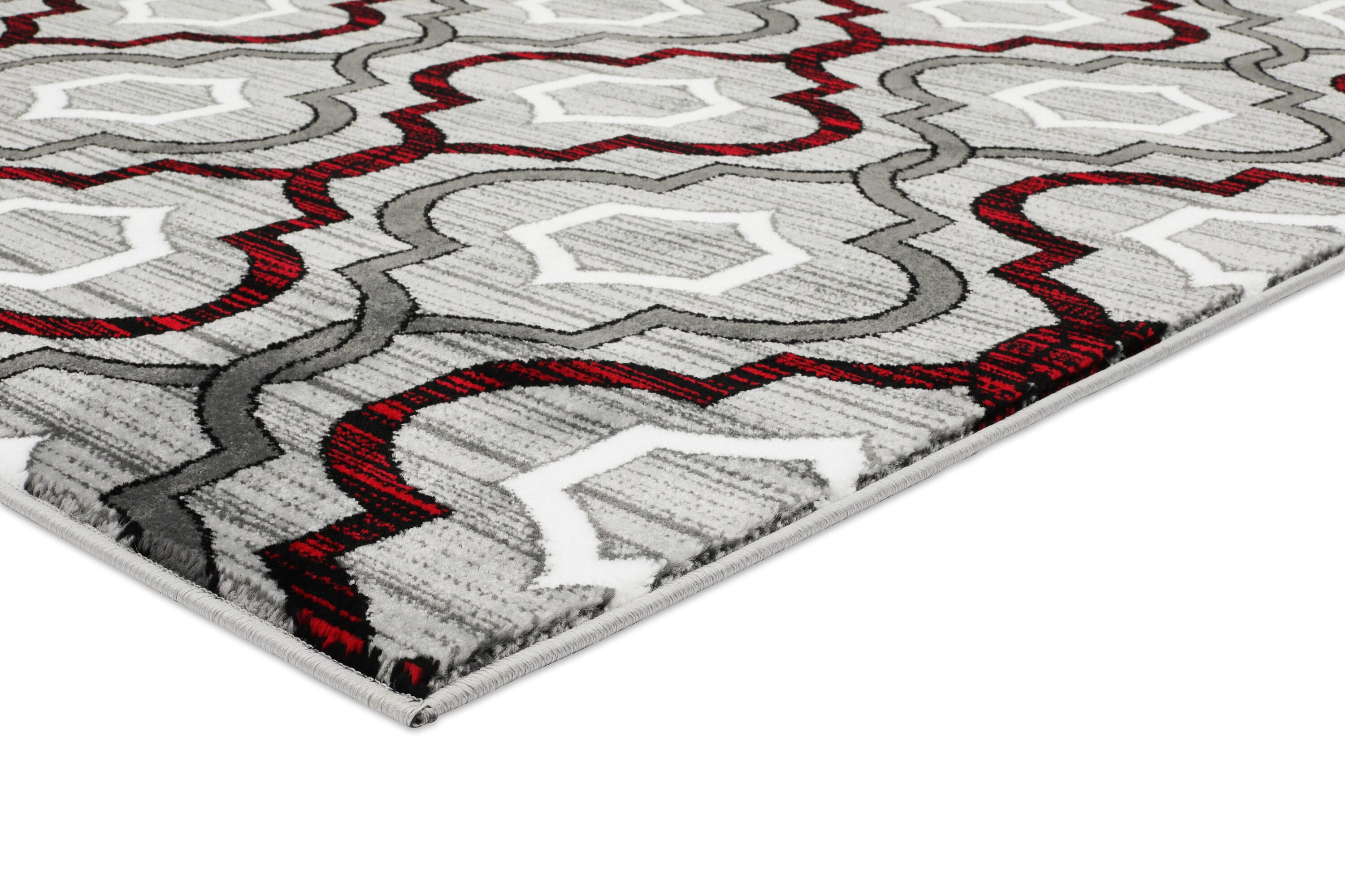 MDA Rugs Anatolia 2 X 8 (ft) Gray/Red Indoor Trellis Runner in the Rugs ...