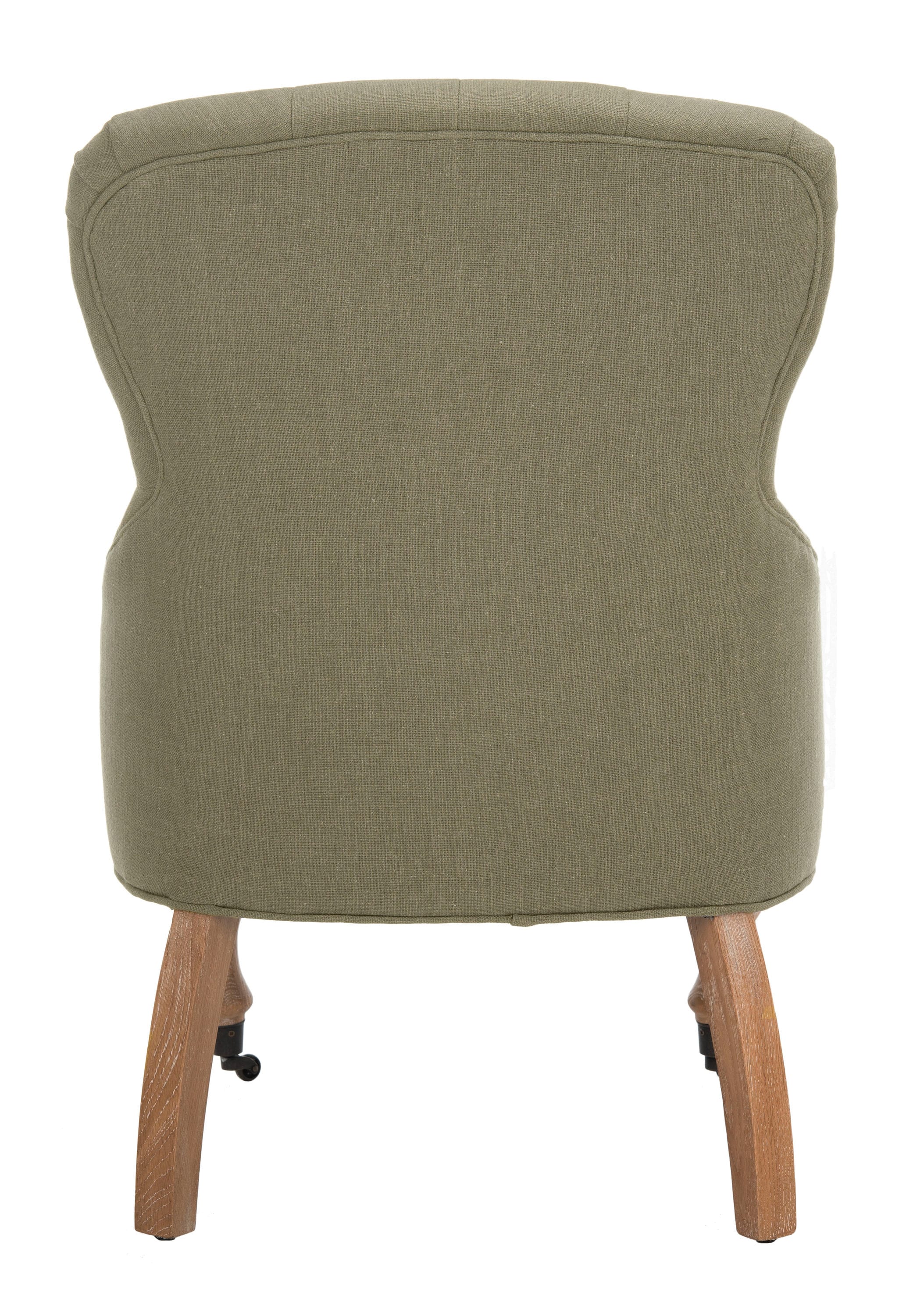 Petite Granite Grey Linen Upholstered Arm Chair with White Wash Birch Legs