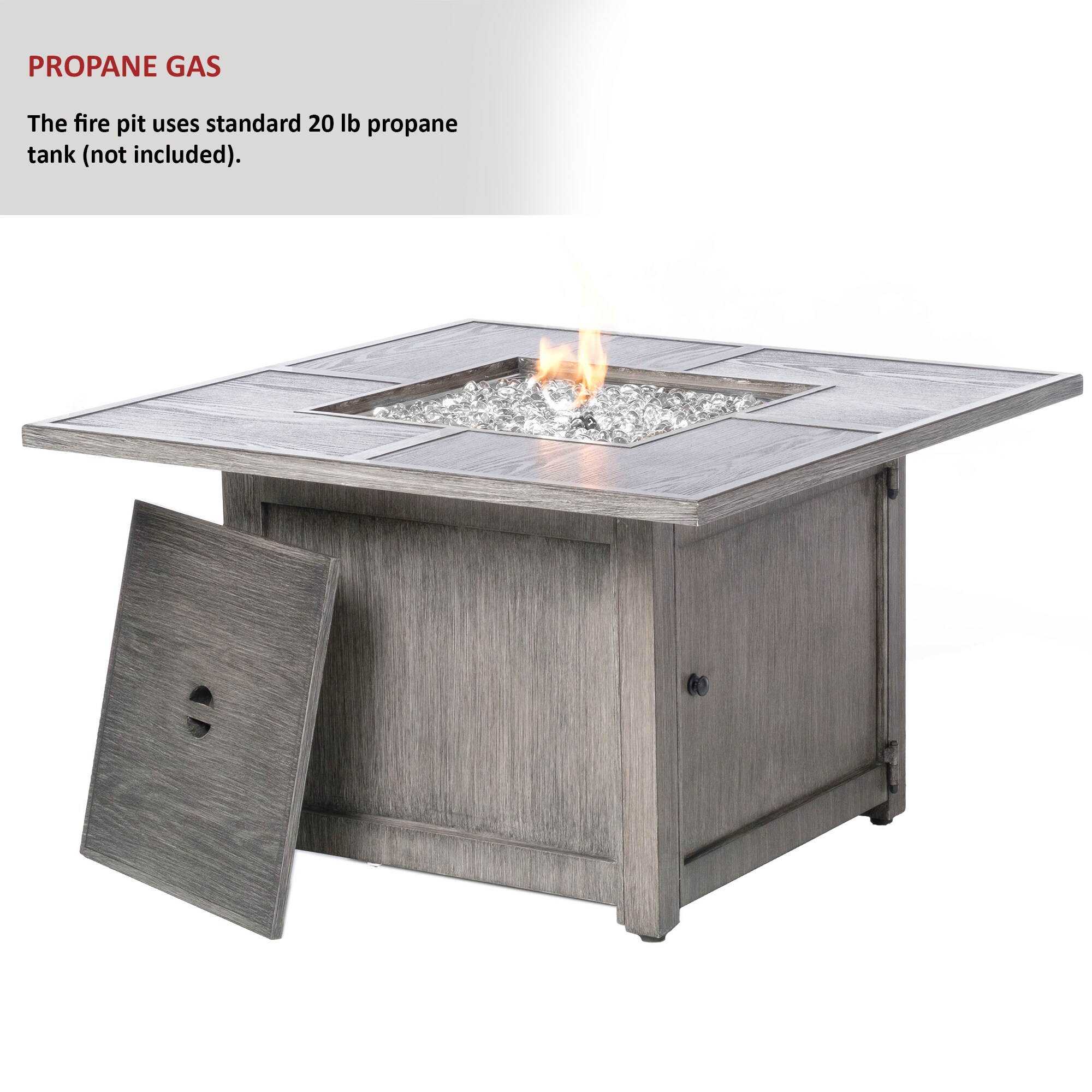 large square propane fire pit