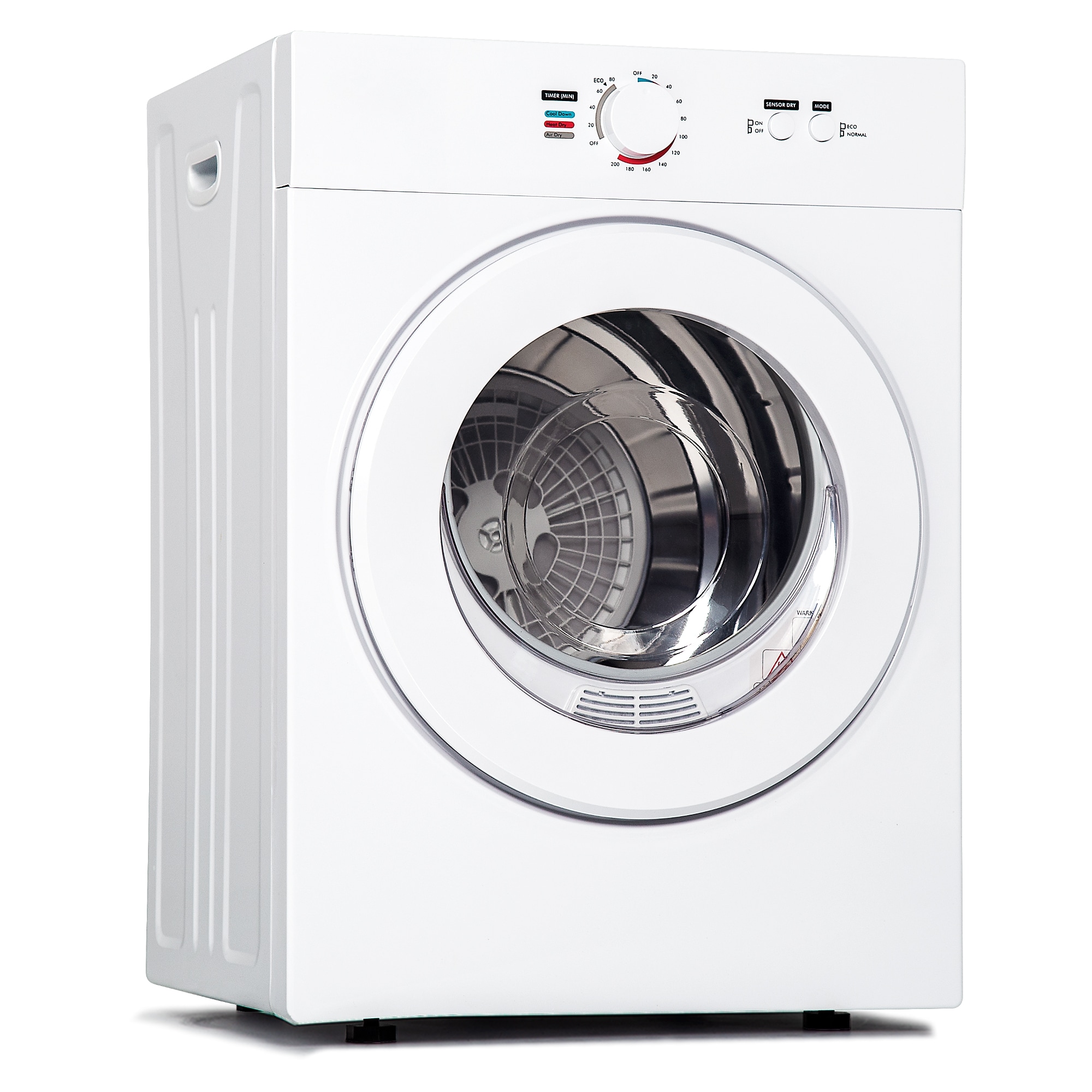 Euhomy CD005-180WH-E-LS-SC 1.8 cuft Vented Front Load Stackable Electric Compact Portable Laundry Dryer in White with Multiple Drying Modes