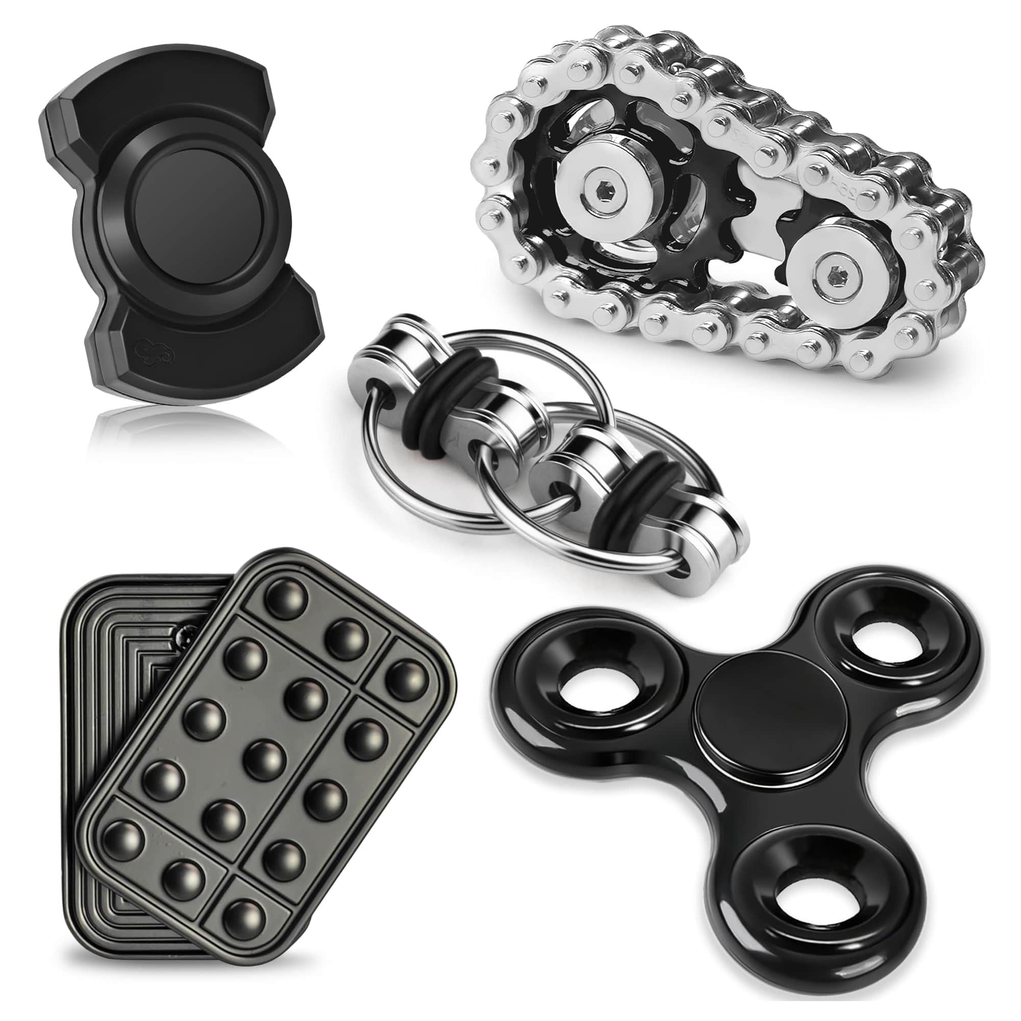 Etokfoks 5 Pack Metal Fidget Toys for Adults and Teens Magnetic