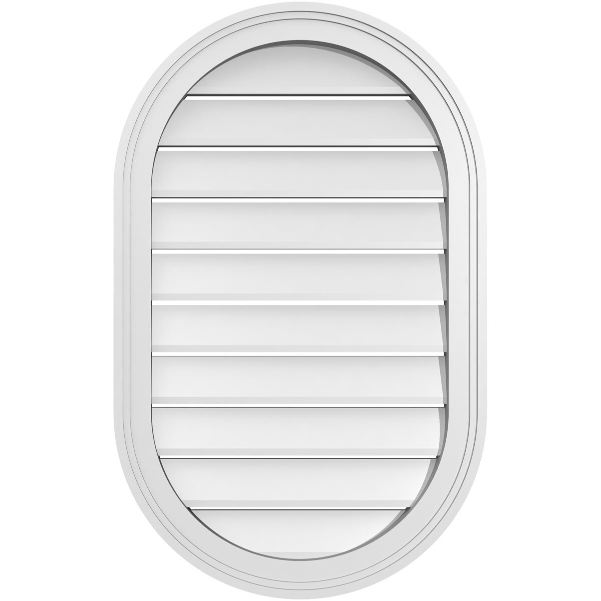 Ekena Millwork GVPVR20X3202SF 20-Inches x 32-Inches Off-white Oval PVC Gable Louver Vent
