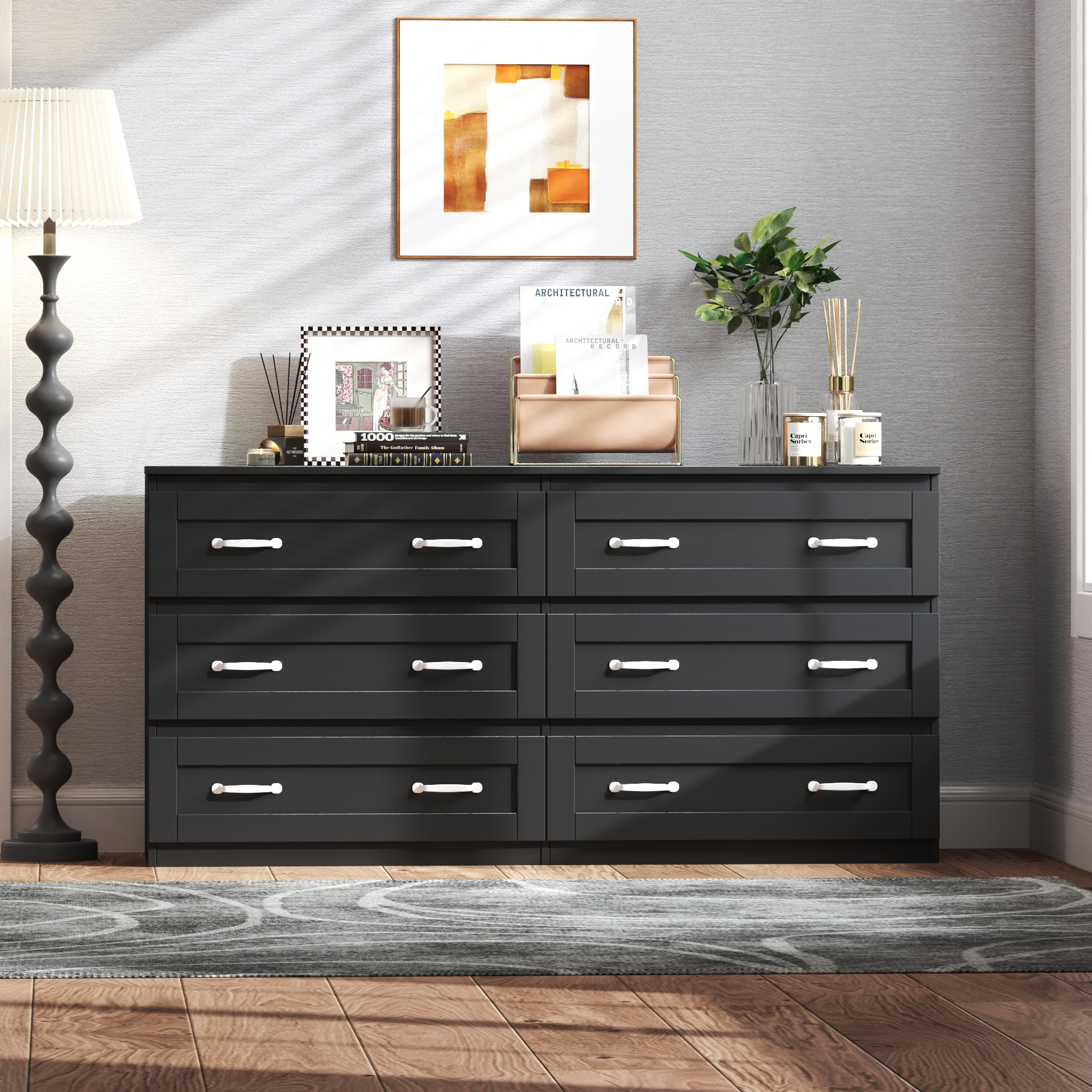 Mondawe MO-JS00165 Contemporary/Modern Black Sideboard