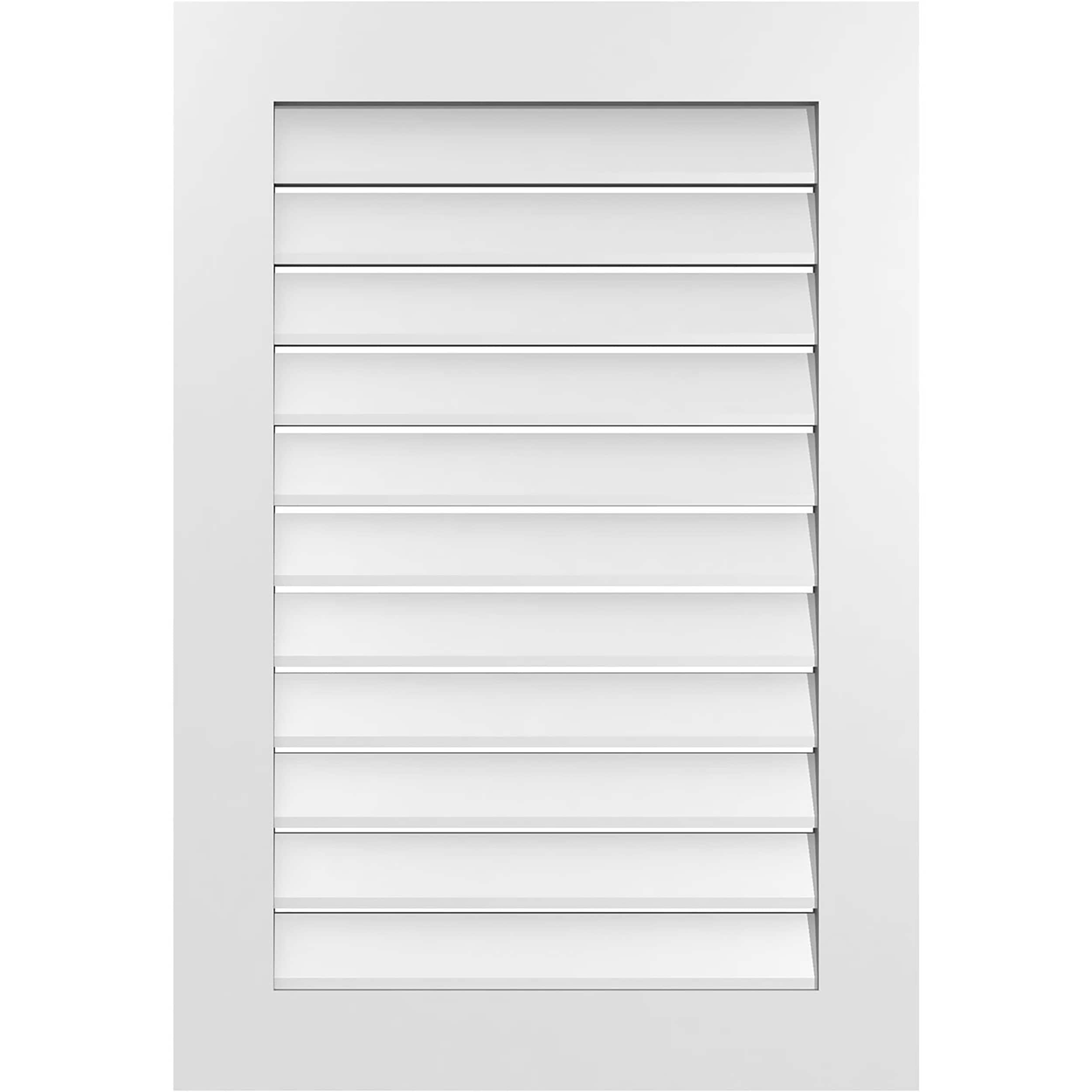 Ekena Millwork GVPVE26X3801SF 26-Inches x 38-Inches Off-white Rectangle PVC Gable Louver Vent