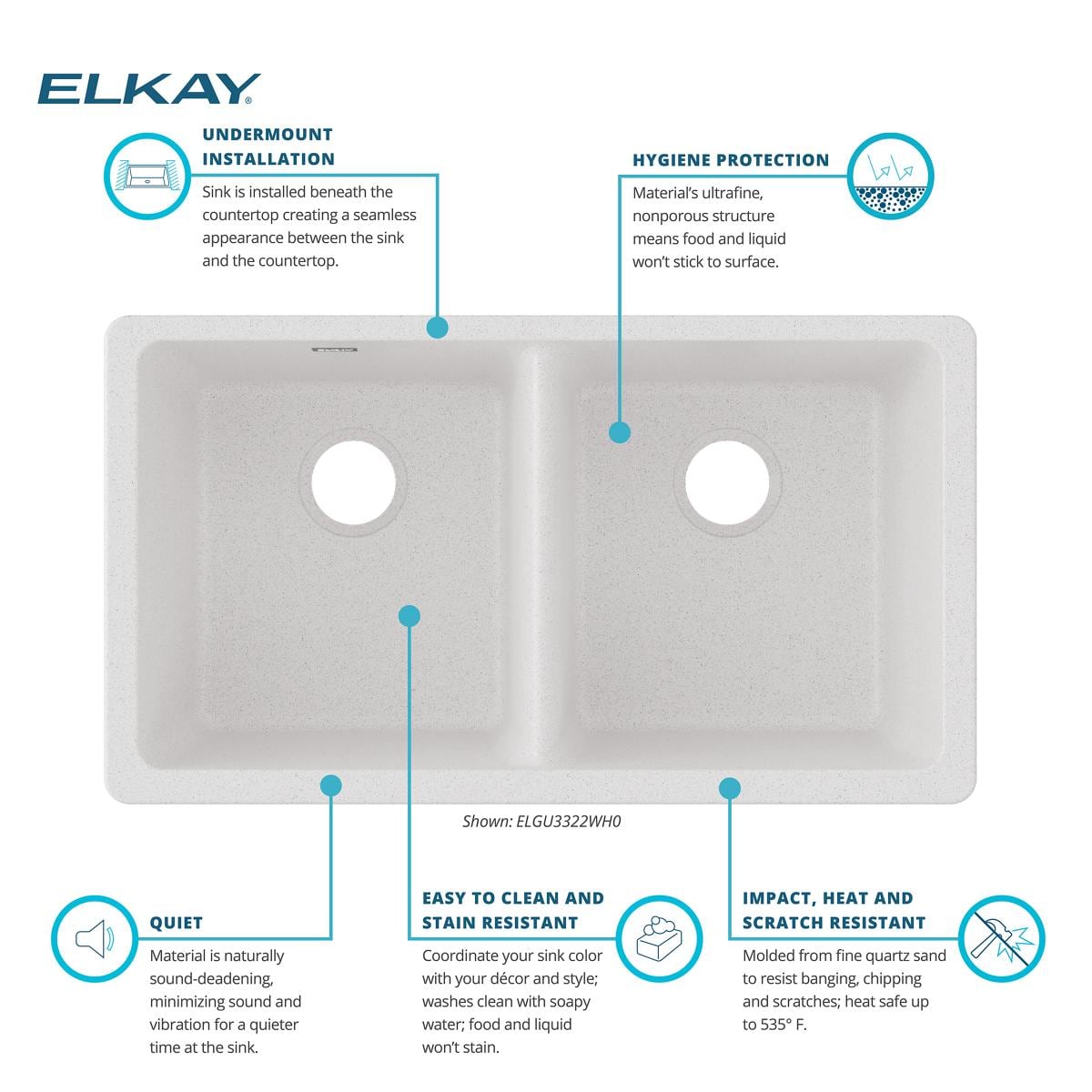 Elkay ELGU3322WH0 Kitchen-Sinks - View #5
