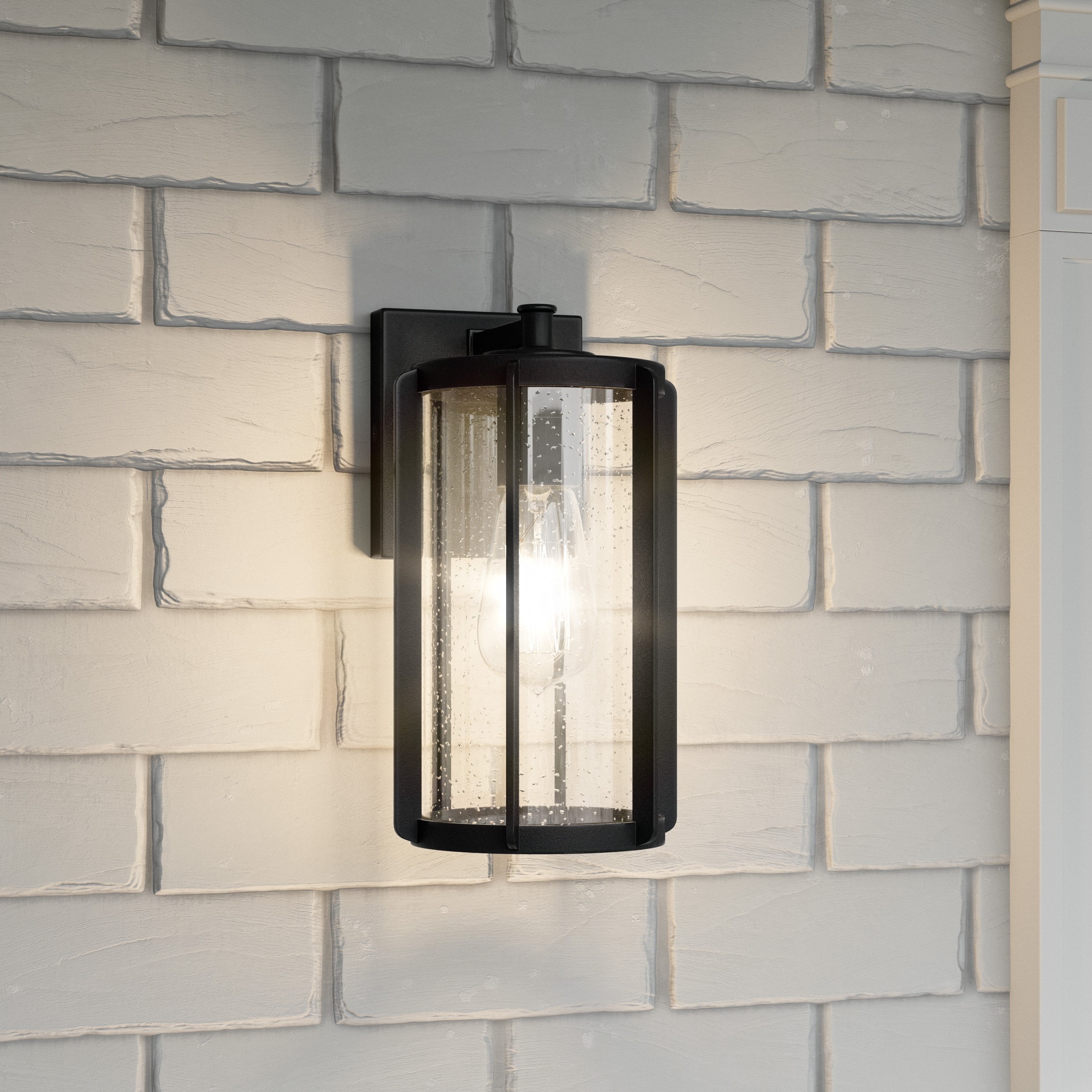 Quoizel HAZ8406EK Hazel 1 -Light 10.25-in H Black Hardwired Outdoor Wall Light