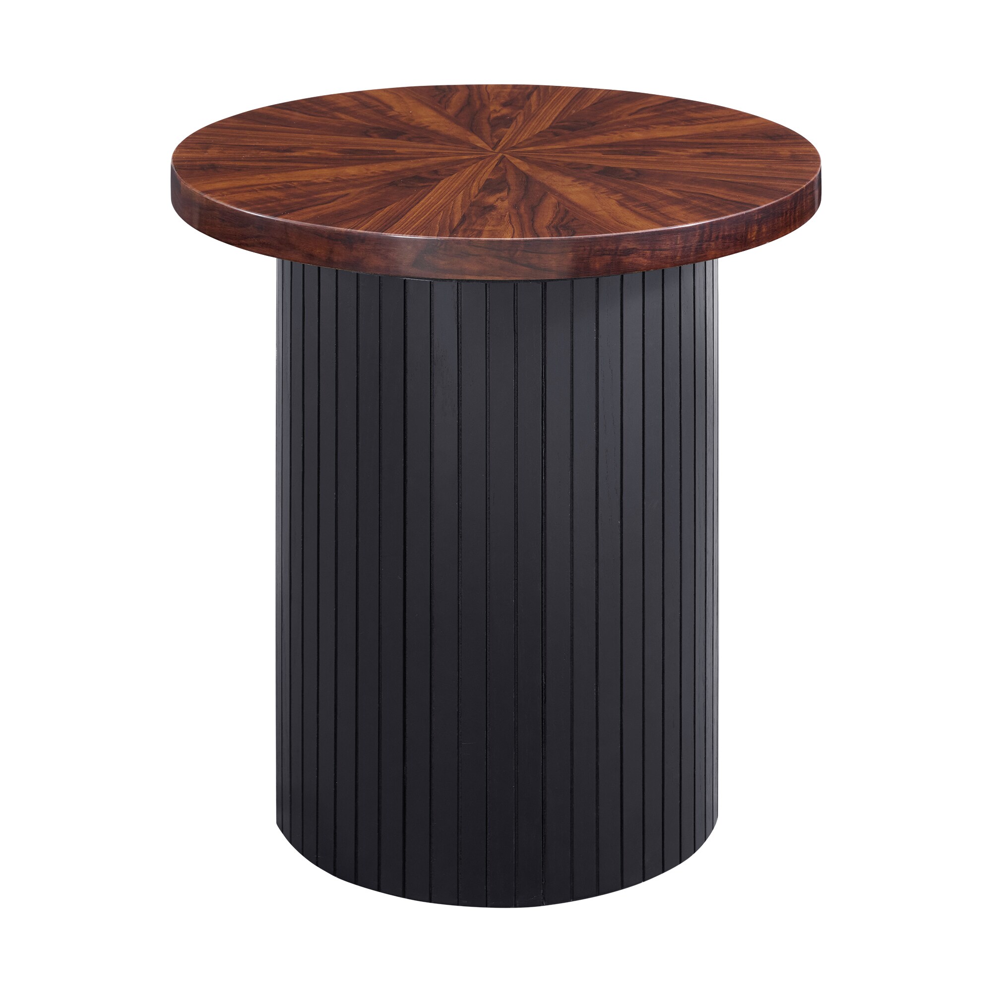 Picket House Furnishings T-13170-5-ET Rosalind 22-in W x 24-in H Cherry and Black Faux marble Round Modern End Table Assembly Required