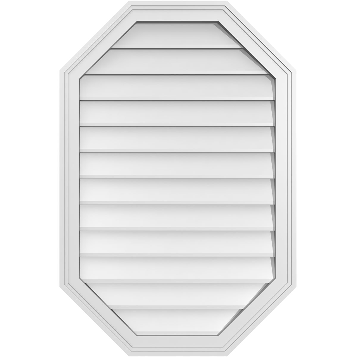 Ekena Millwork GVPOV24X3602SN 24-Inches x 36-Inches Off-white Octagon PVC Gable Louver Vent