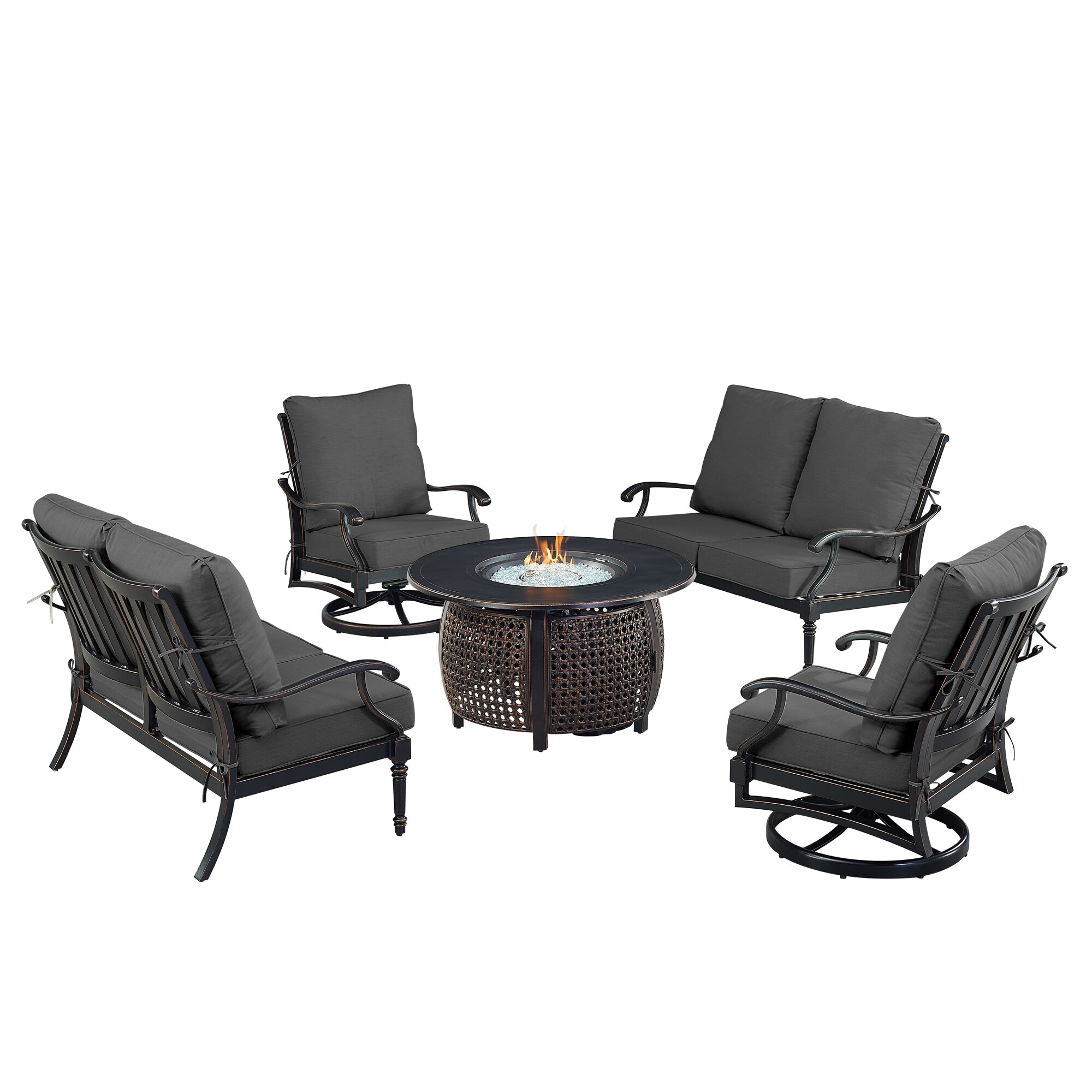 Oakland Living SHACO2LS2CHCLIFFBKCU Patio-Conversation-Sets - View #2