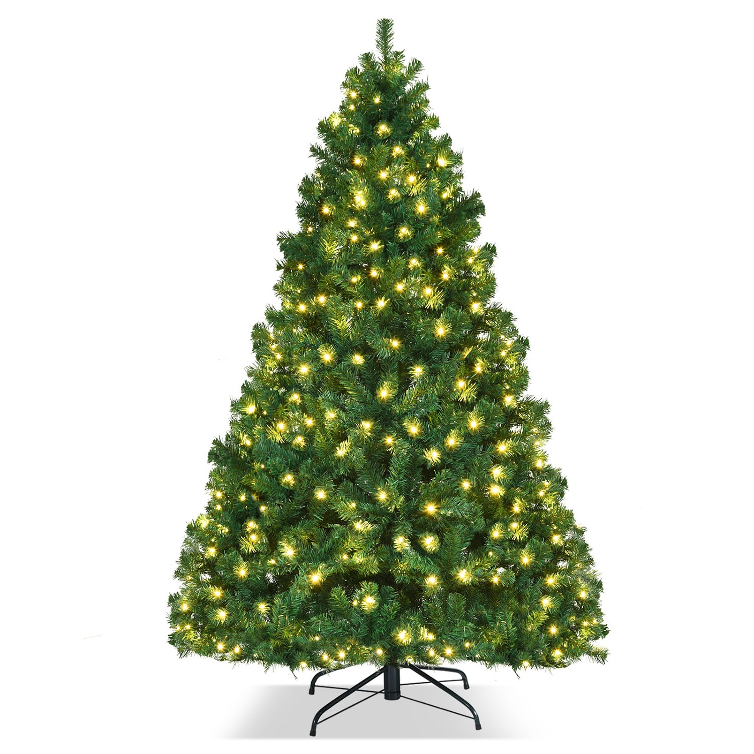 WELLFOR HYJ20638 7 Abies fir Pre-lit Artificial Christmas Tree with Yellow LED Lights