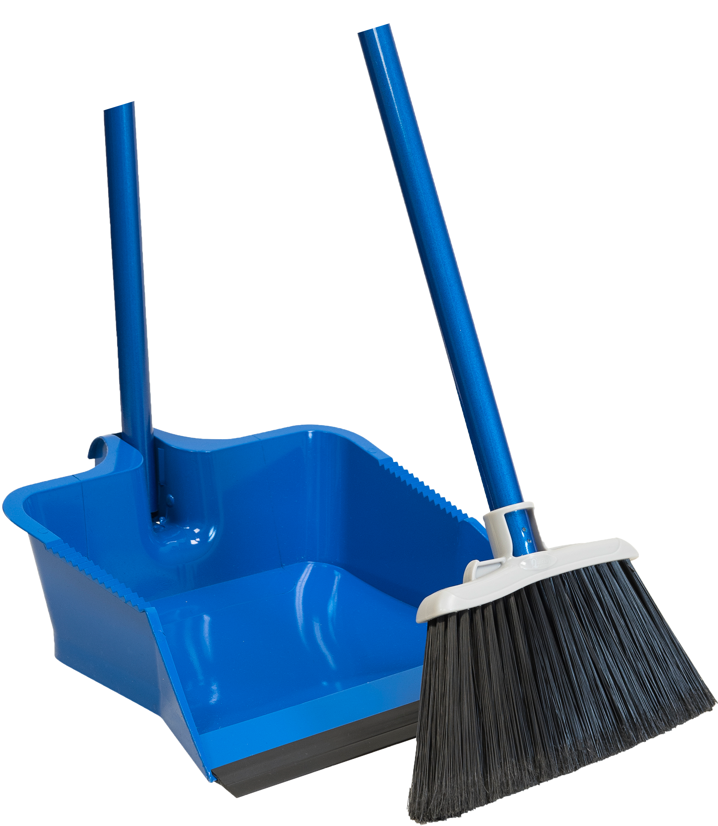 52 in. Blue Plastic Upright Broom and Dustpan Set HPB5GH03 - The