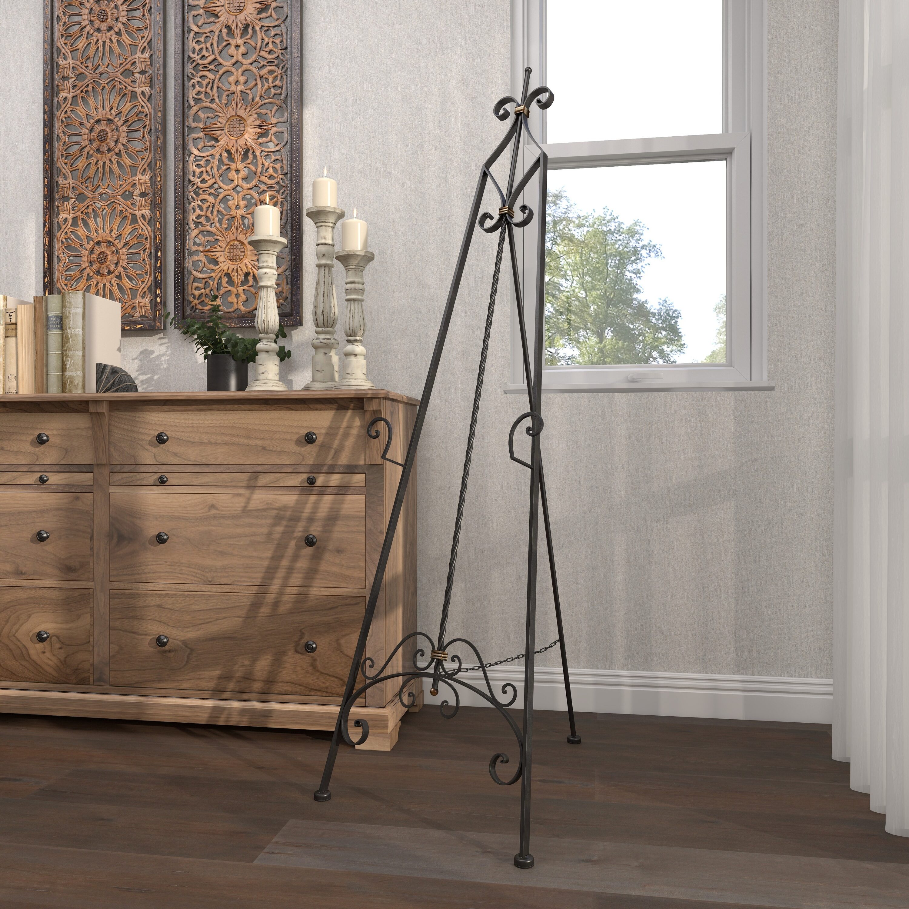 Grayson Lane Black Metal Modern Decorative Easel in the Decorative  Accessories department at