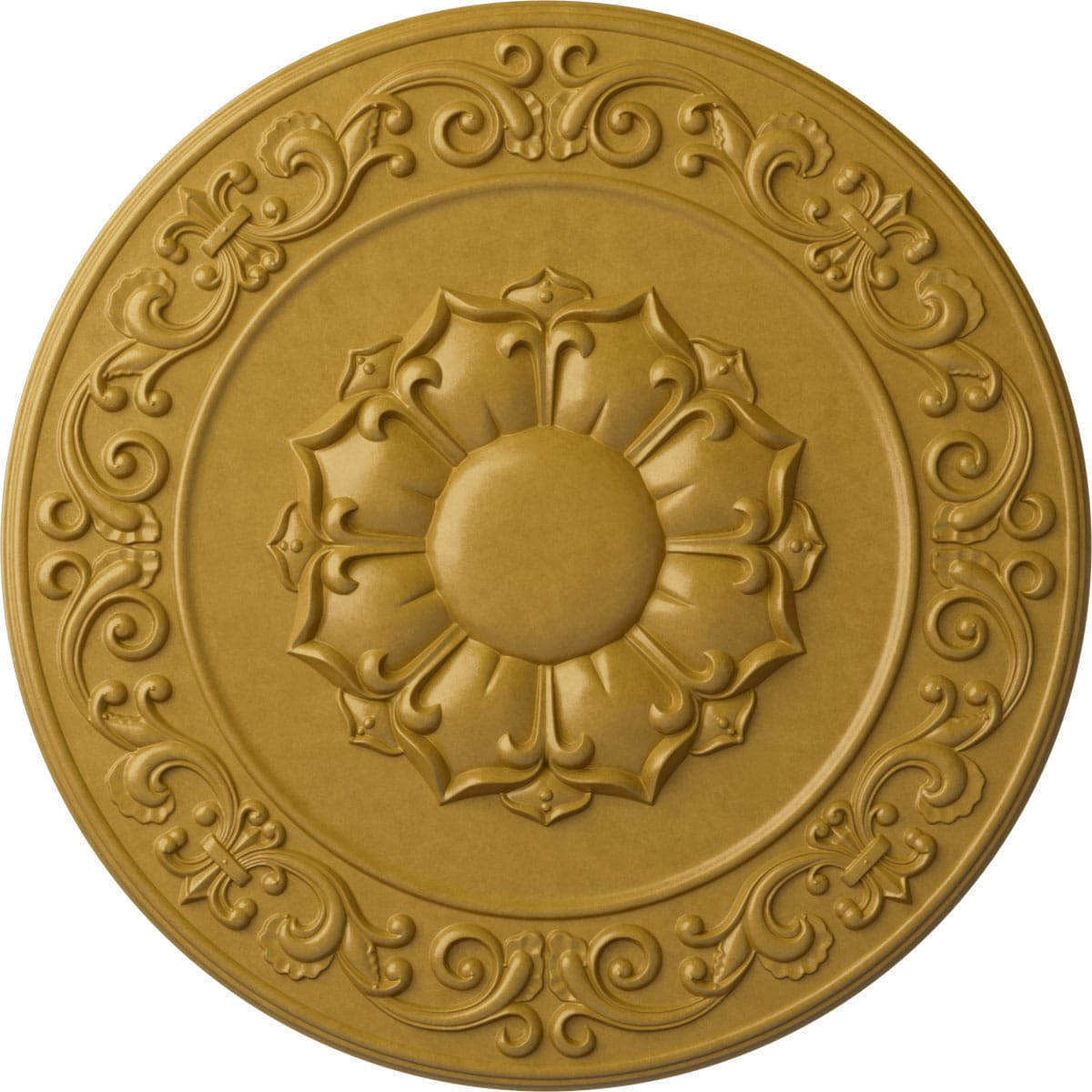 Ekena Millwork CM27SYIGS Sydney 27.75-in W x 27.75-in L Painted Iridescent Gold Polyurethane Whole Ceiling Medallion