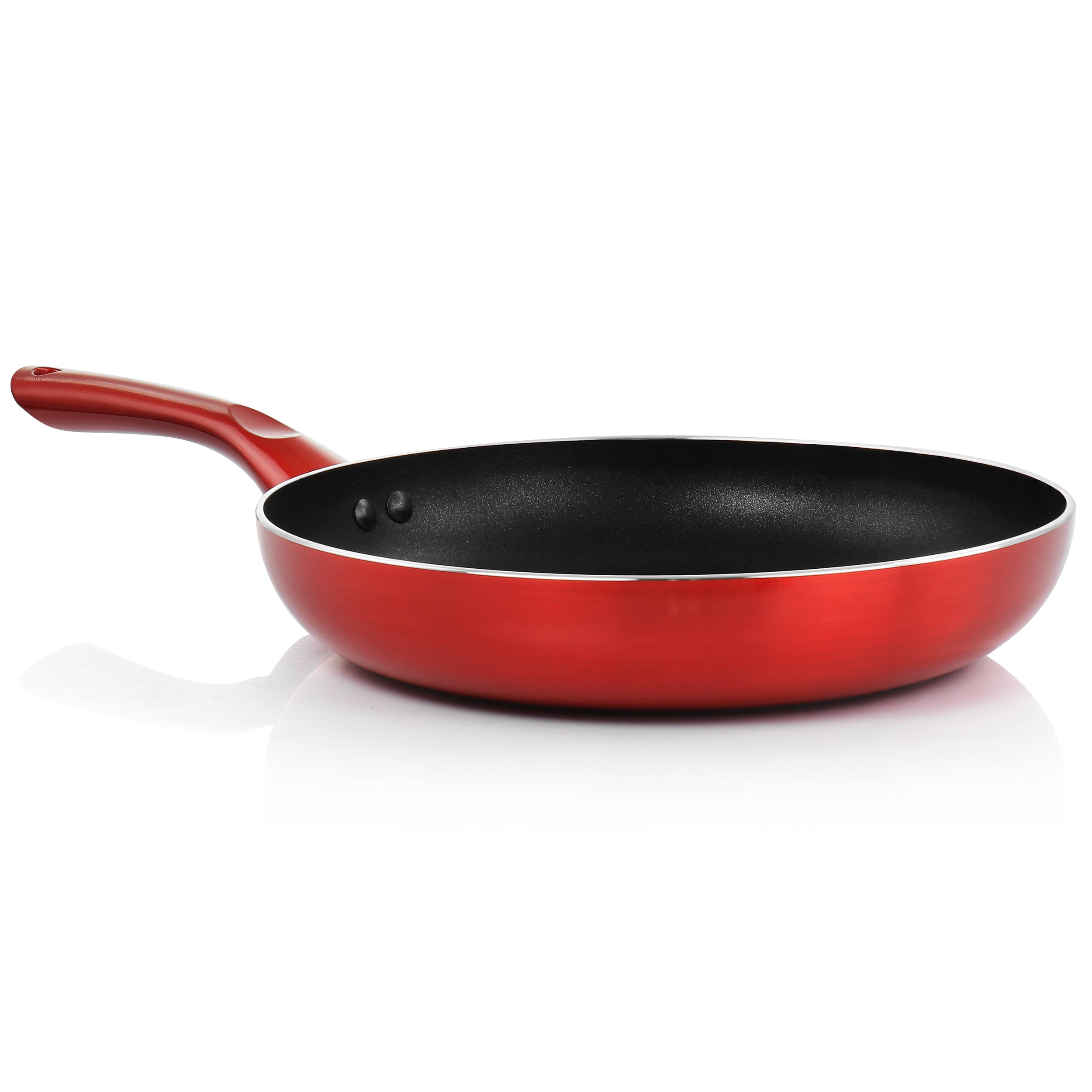 Oster 8 inch and 10 inch Nonstick Frying Pan Set in Speckled Red