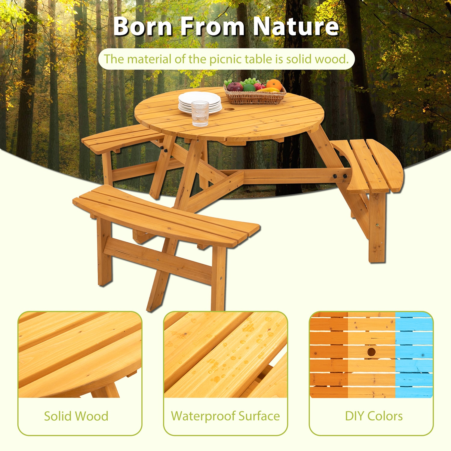 SINOFURN SYB750004YL Picnic-Tables - View #5