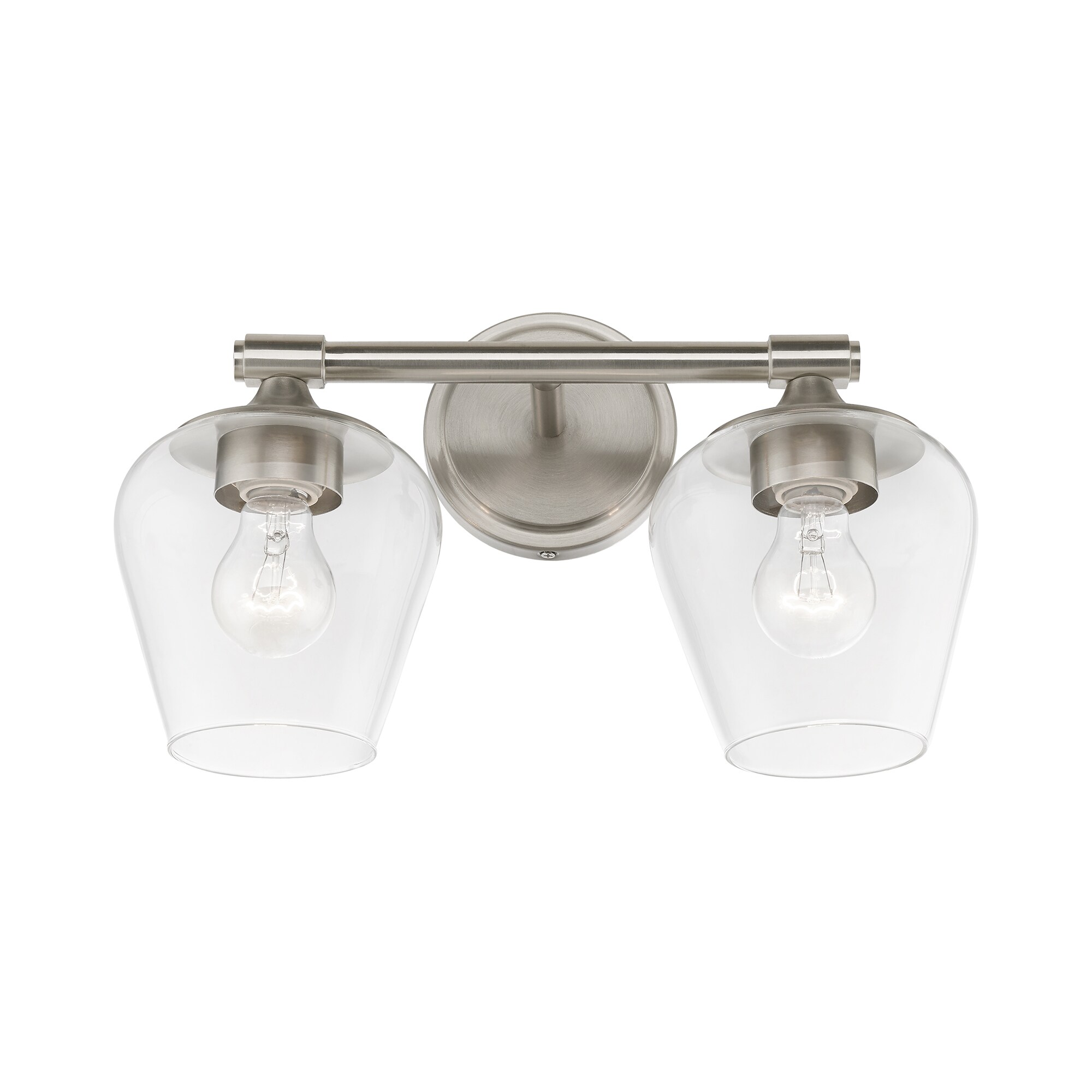 Willow Brushed Nickel 2-Light Vanity Sconce with Clear Glass