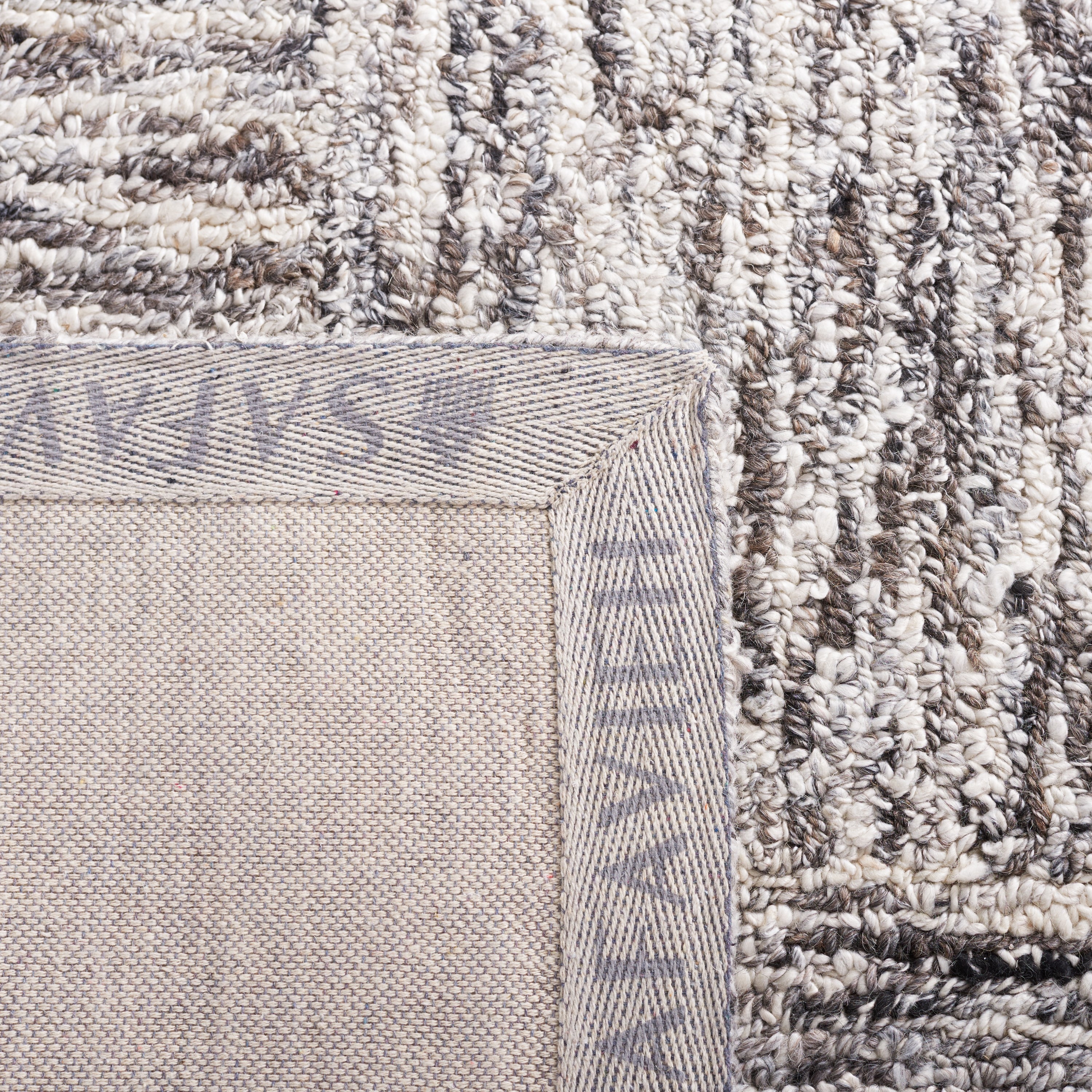Ivory & Charcoal Abstract Hand-Tufted Wool Blend Runner Rug - 2'3" x 8'