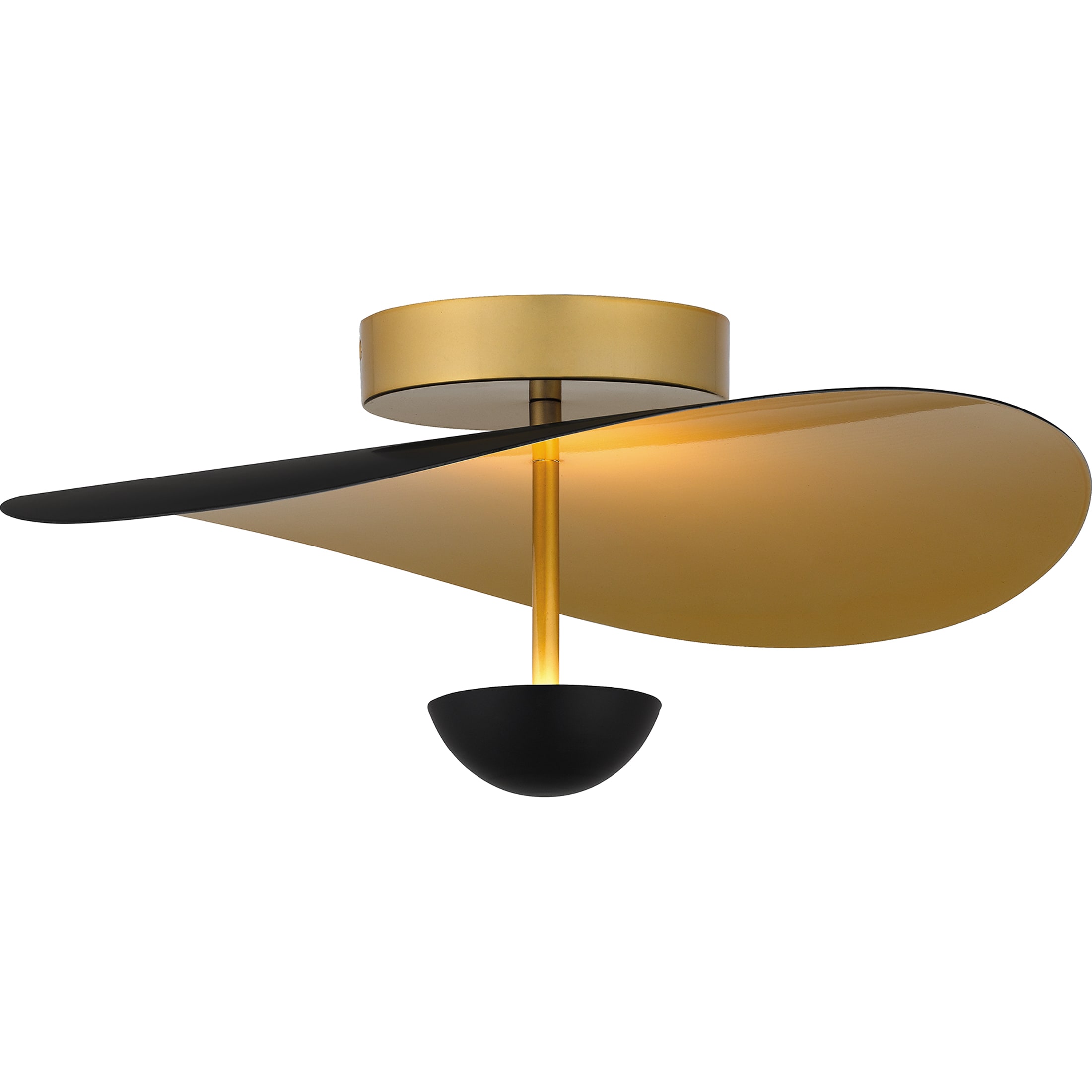 Quoizel PCAZR1718MBK Azure 1 -Light 18.5-in Matte Black Integrated LED Semi Flush Mount Light