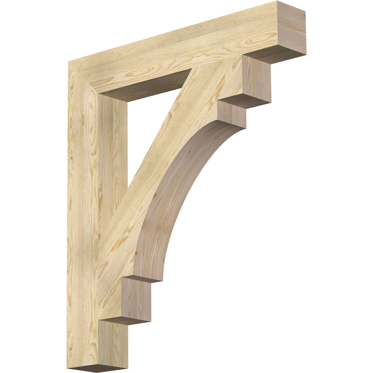 Ekena Millwork BKT06X38X44MRC05RDF Merced Block Rough Sawn 6-in x 38-in x 44-in Douglas fir Brown Wood Standard bracket
