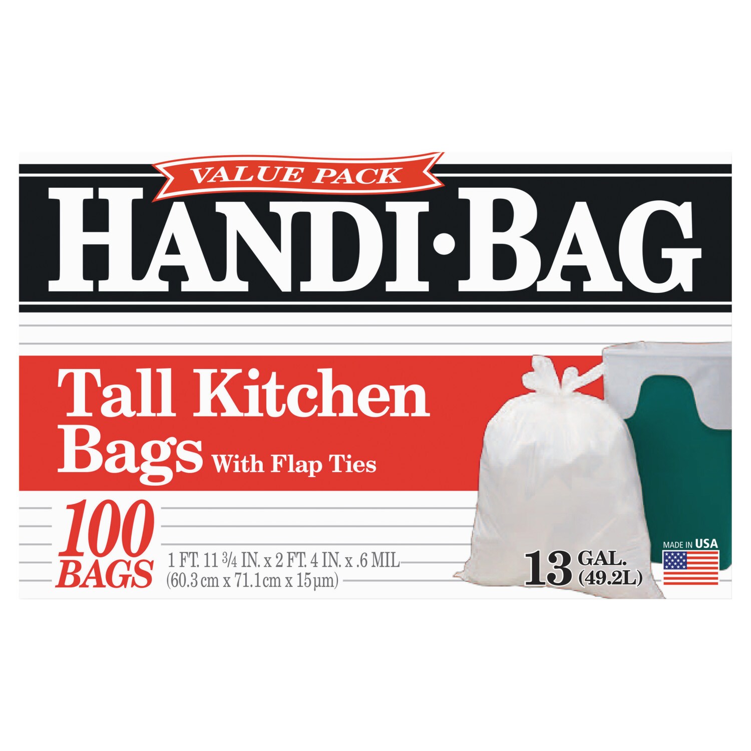 Reli. Tall Kitchen Trash Bags 13 Gallon Drawstring (500 Bags) Tall