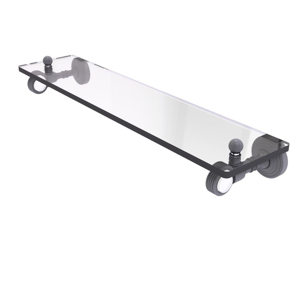 Allied Brass PG-1G-22-GYM Pacific Grove Matte Gray Wall mount Bathroom Shelf ( 22-in x 3.2-in x 5-in )
