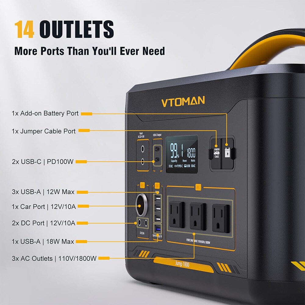 VTOMAN JUMP 1800 Solar-Generators - View #7