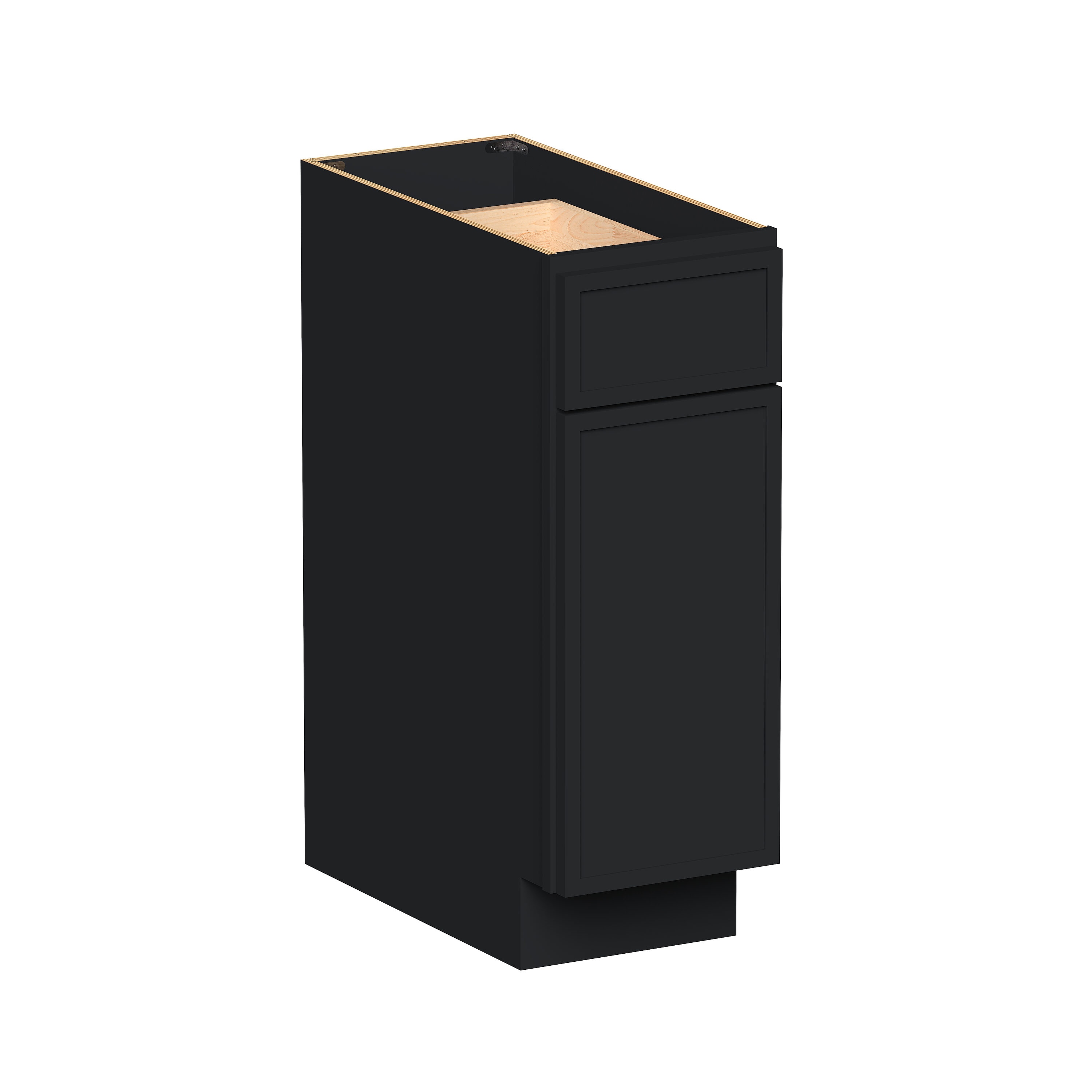 Boyel Living 12-in W x 34.5-in H x 24-in D Black Shaker Ready-to-Assemble Kitchen Base Cabinet with Soft-Close Hardware #BL-B12SSE
