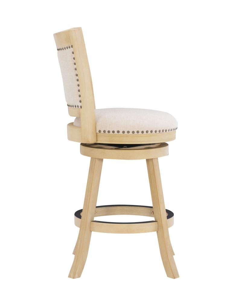 Gray Swivel Adjustable Wood and Metal Counter Stool