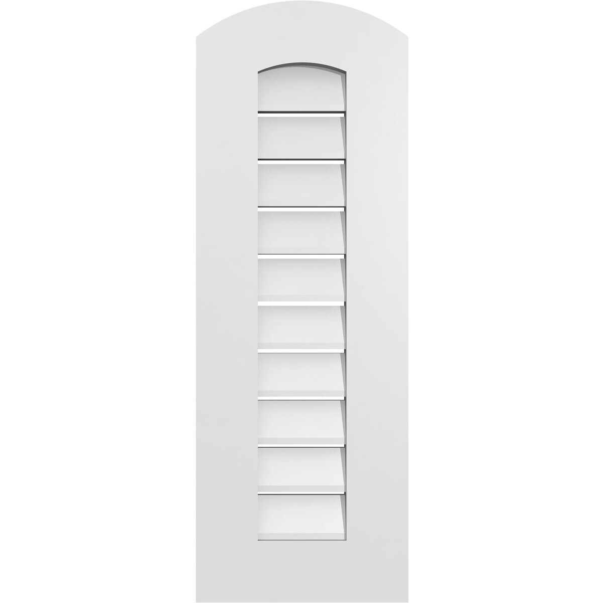 Ekena Millwork GVPAR12X3401SF 12-Inches x 34-Inches Off-white Round top PVC Gable Louver Vent