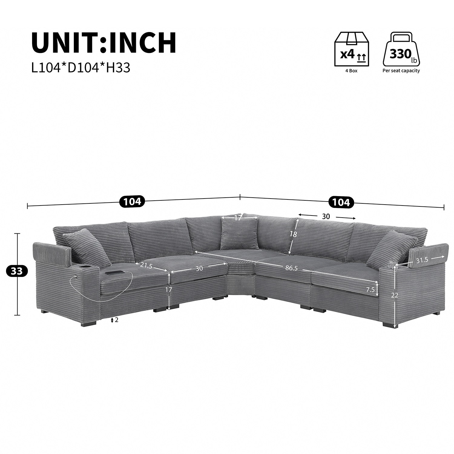 GZMR GZ-GN3613E Sofas-Loveseats - View #12