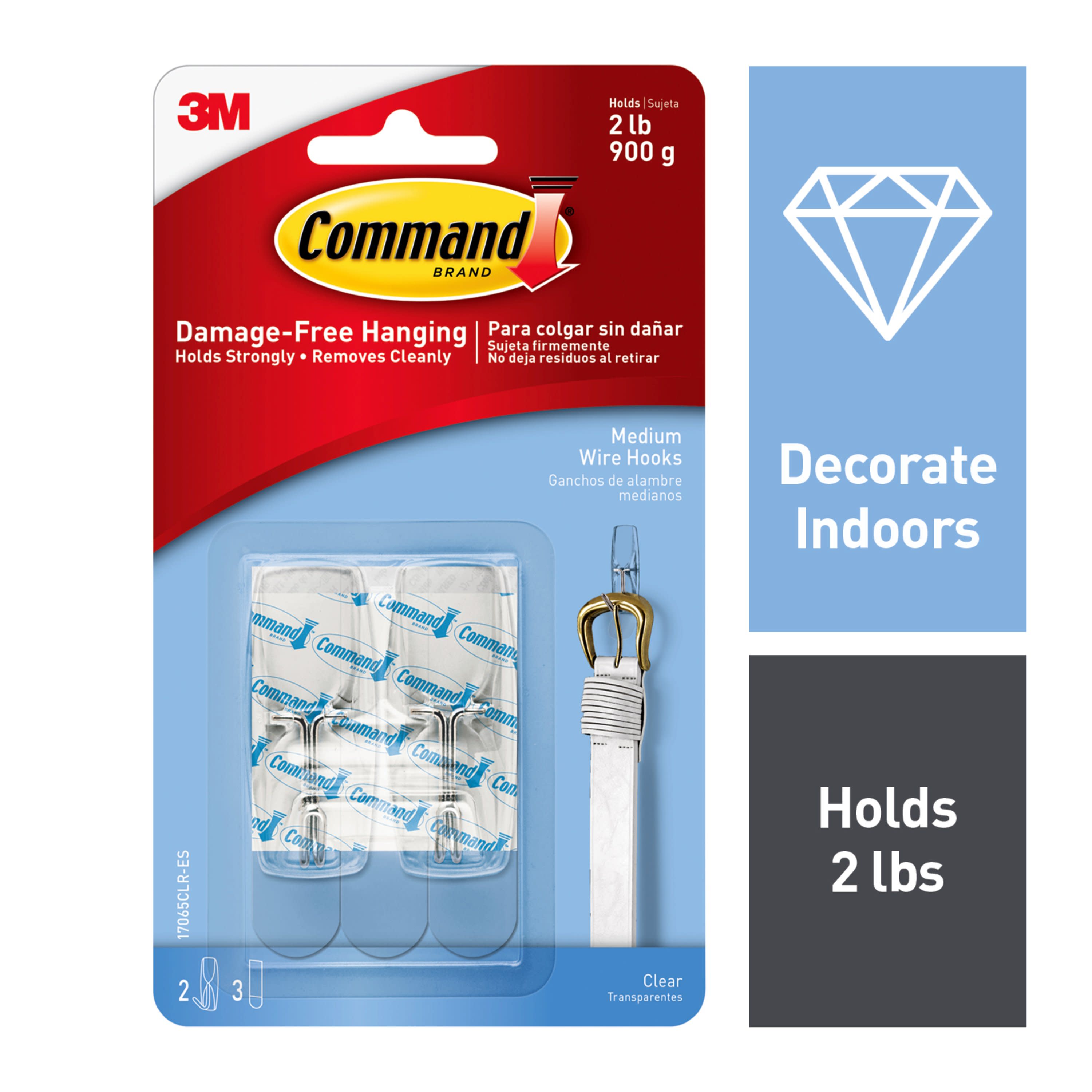 Command Medium 2-Pack Clear Adhesive Wire Hook(2-lb Capacity) in the  Utility Hooks & Racks department at