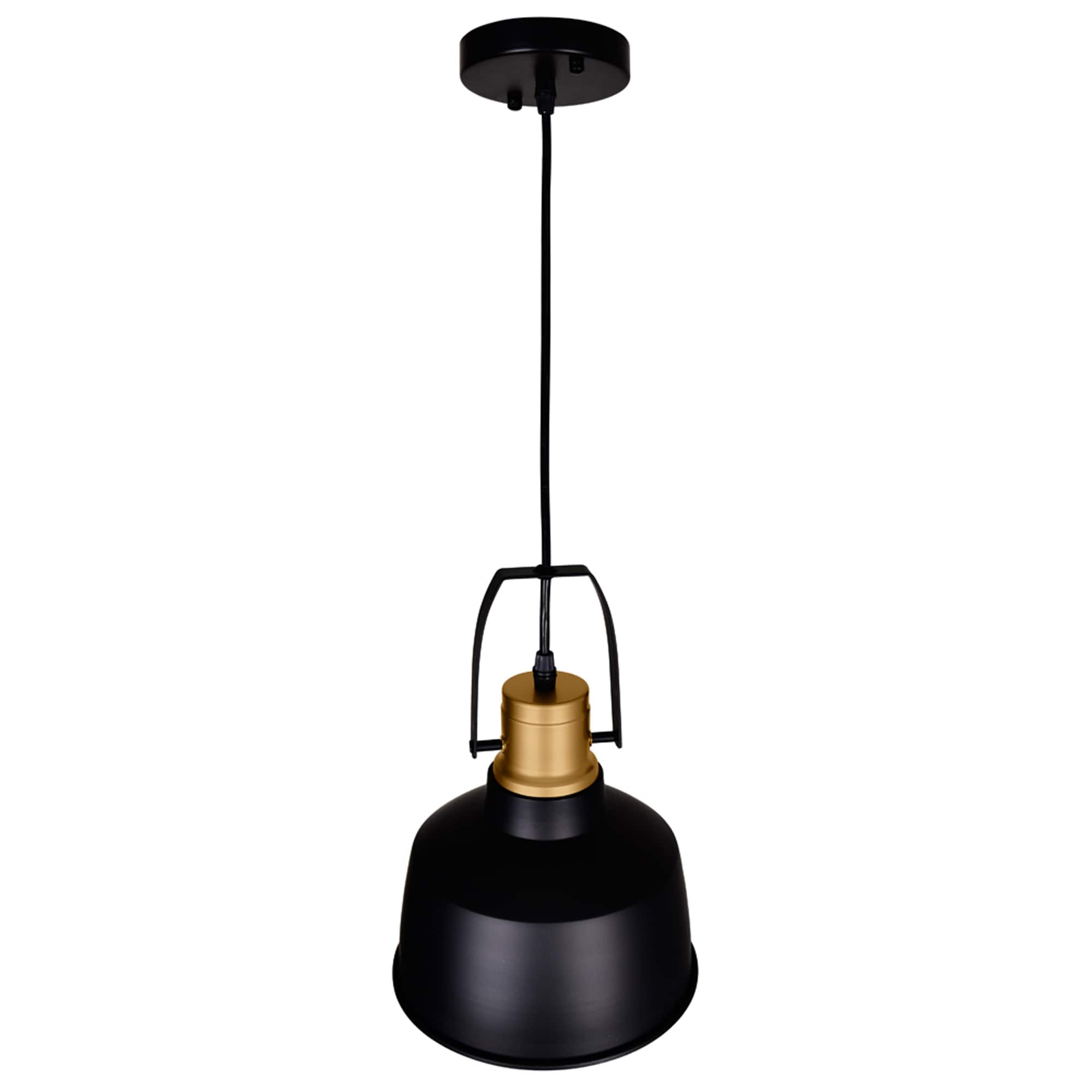 Elisa Mini Crystal-Embellished 9" Black Metal Pendant Light