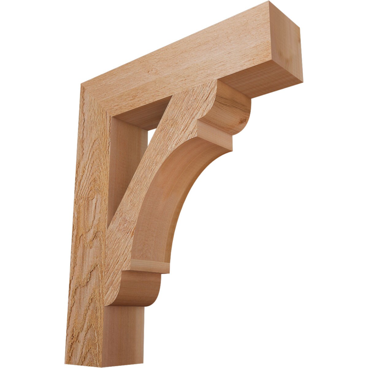 Ekena Millwork BKT04X18X22OLY05RWR Olympic block rough sawn 4-in x 18-in x 22-in Western red cedar Brown Wood Standard bracket