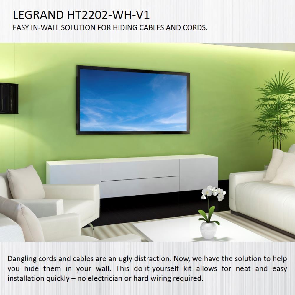 Legrand - HT2202-WH-V1 In-Wall Flat Screen Power and Cable Concealment hotsell Kit