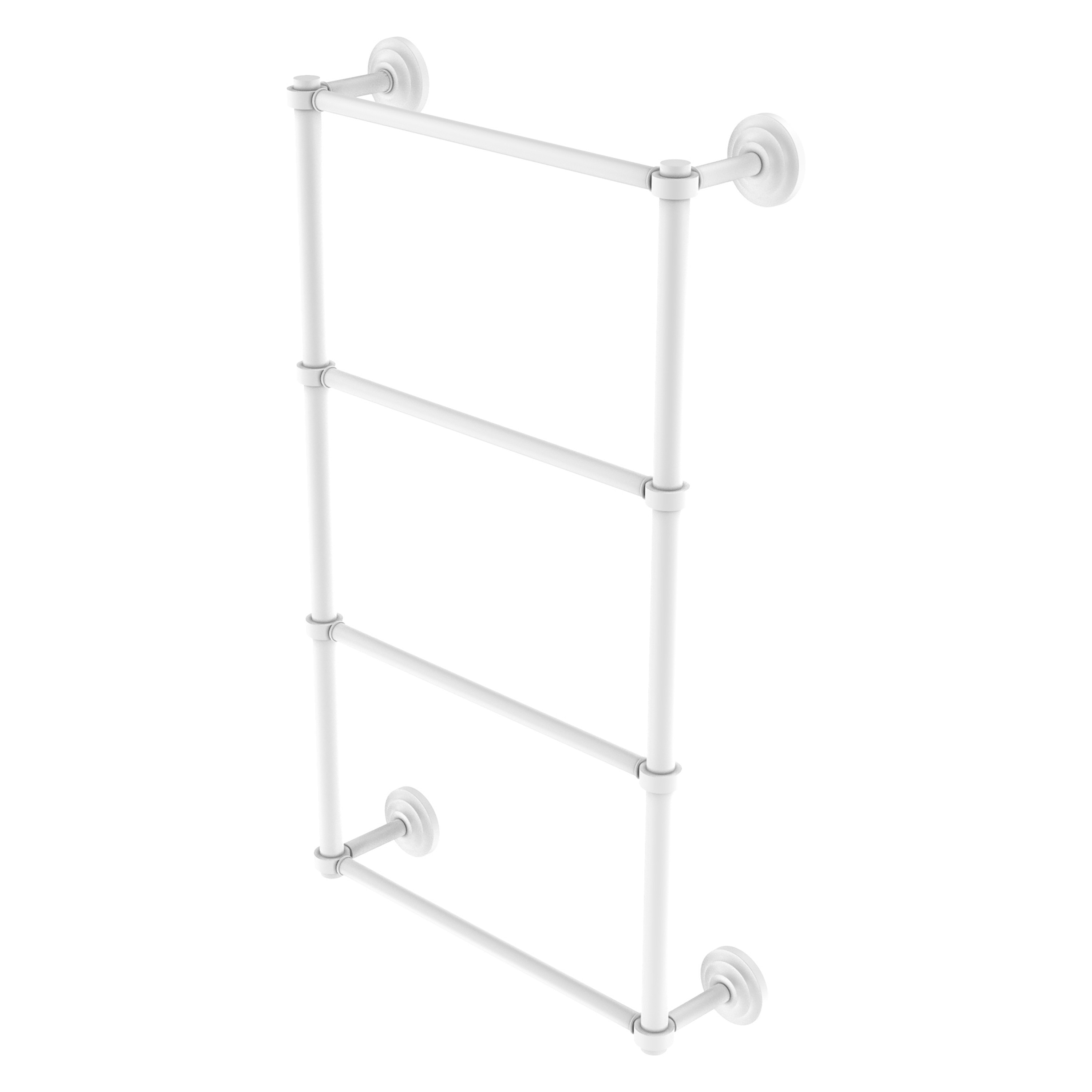Allied Brass QN-28-30-WHM Que New 30-in double Matte White Wall mount 4-tier Towel Bar