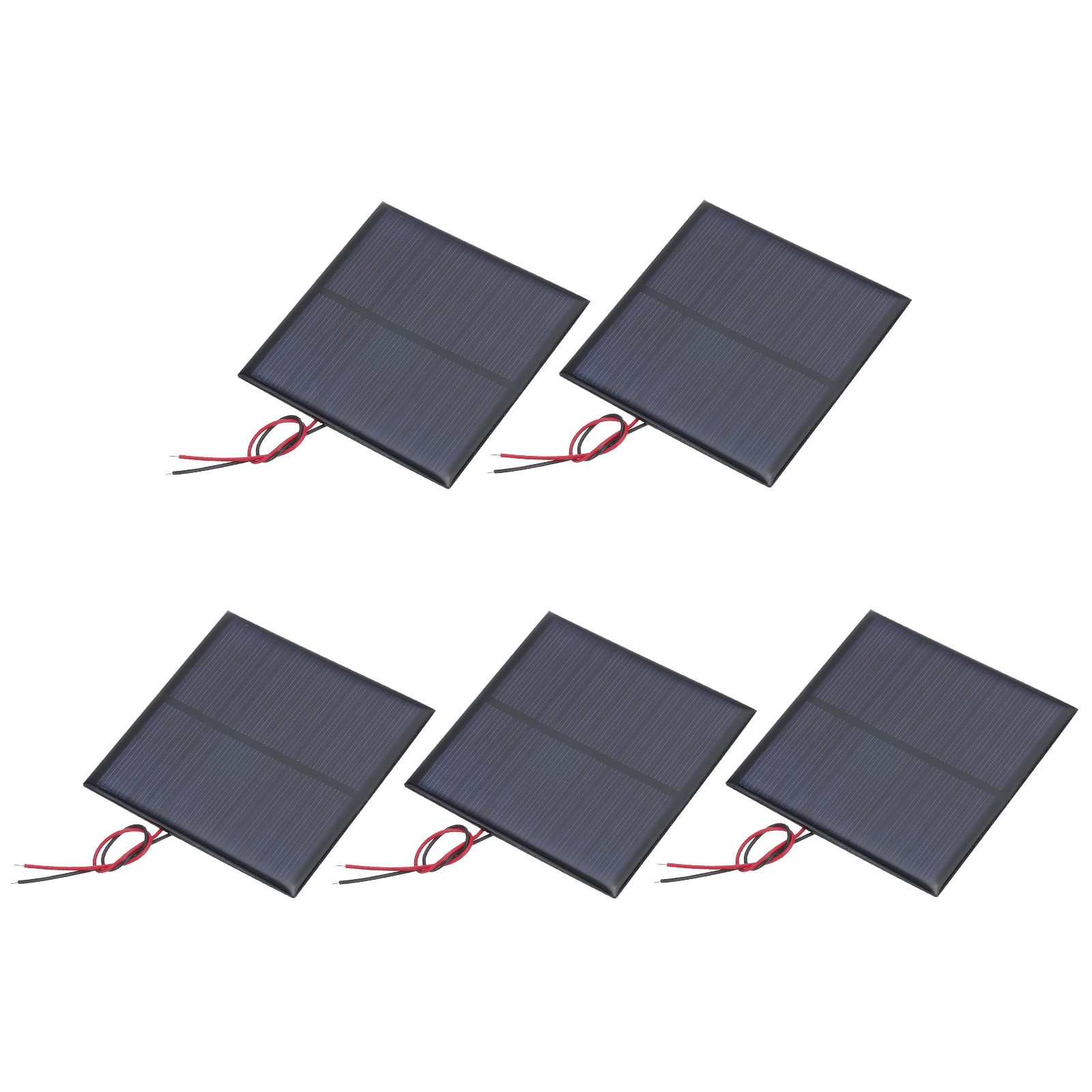 Unique Bargains 5pcs 6V 0.9W 150mA Mini Solar Panels Small Polycrystalline Solar Cell Panel with 2 Cable for DIY Electric Toy Materials Kits Charger 80mm x 80mm