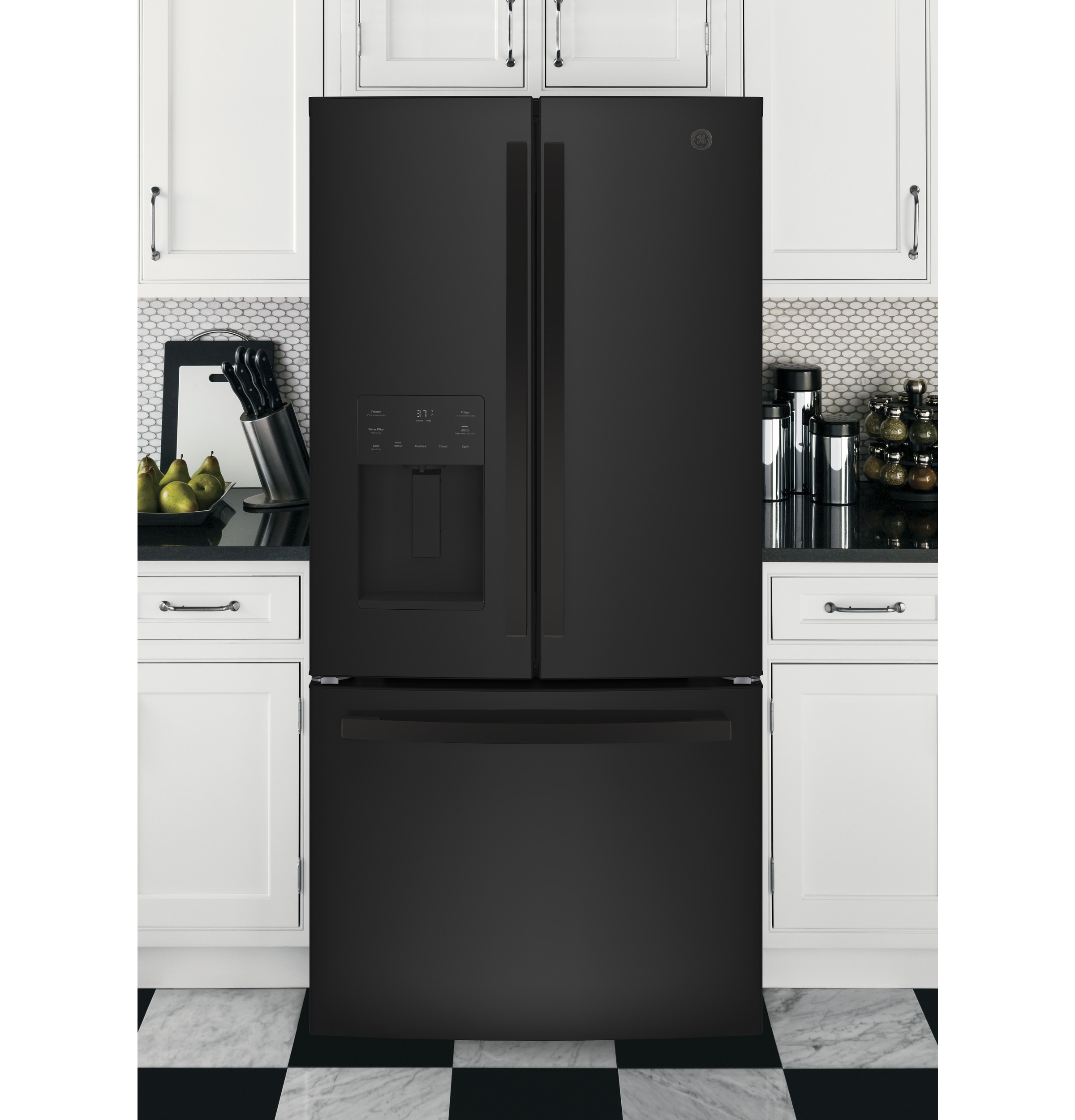 GE 23 8 Cu Ft French Door Refrigerator With Ice Maker Black ENERGY   15524875 