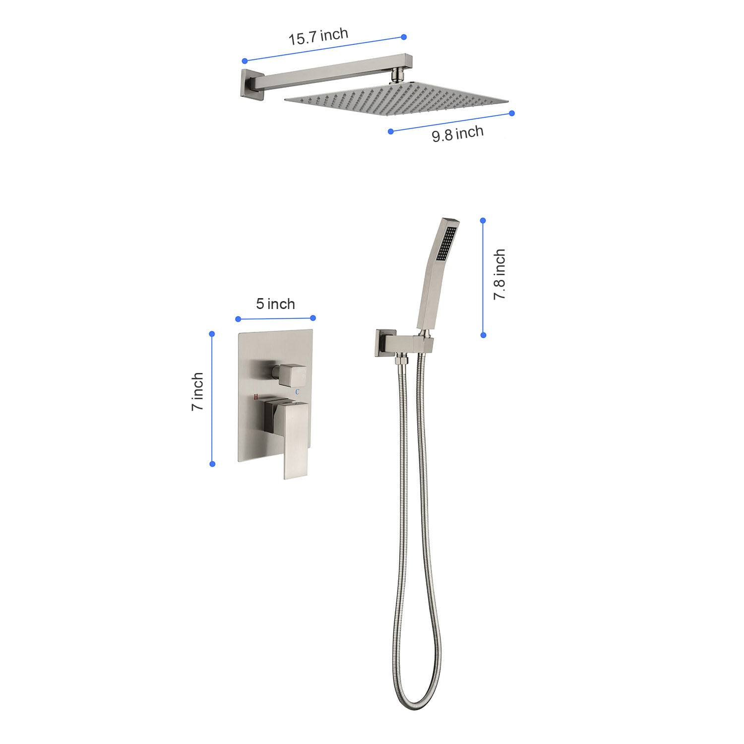 Mondawe MD-S712-10MB Showerhead-Bar-Panels - View #8