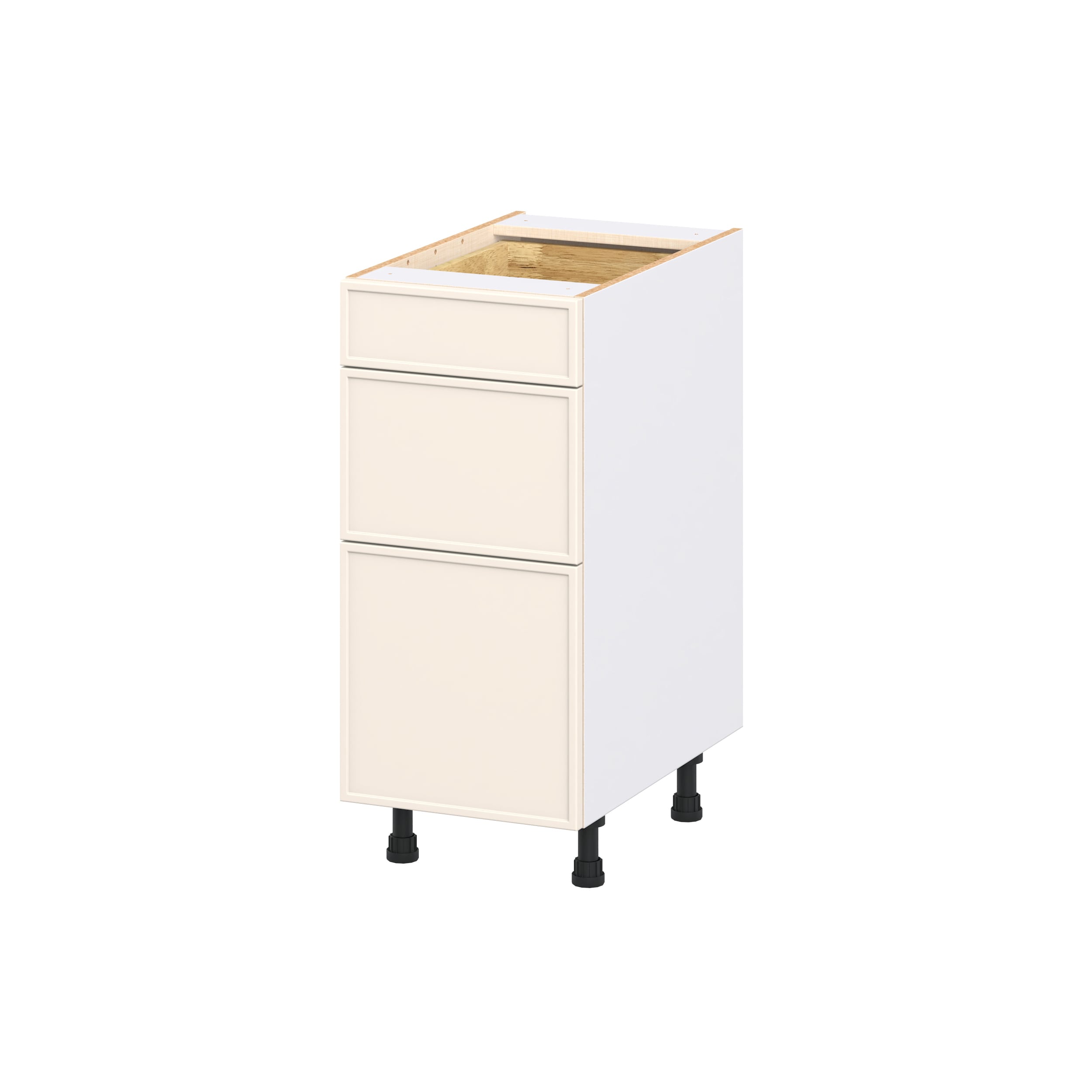 Hugo&Borg DSB3D15WD-CI Chapel Hill 15-in W x 34.5-in H x 24.66-in D Washed Linen 3 -Drawers Drawer Base Fully assembled Cabinet Flat Panel