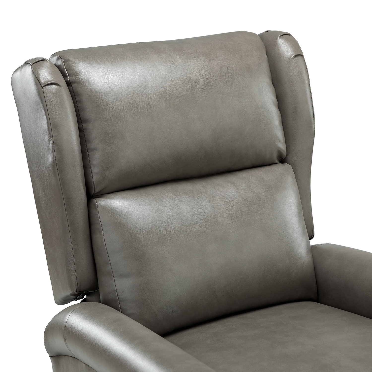 14 Karat Home Grey Faux Leather Upholstered Recliner In The Recliners ...