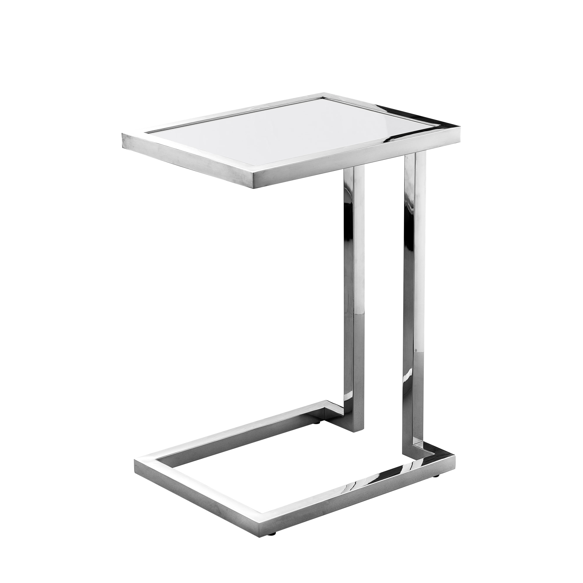 Inspired Home ET202-09WE-LS Anuhea 15.7-in W x 22-in H White/Chrome Wood Rectangular Modern End Table