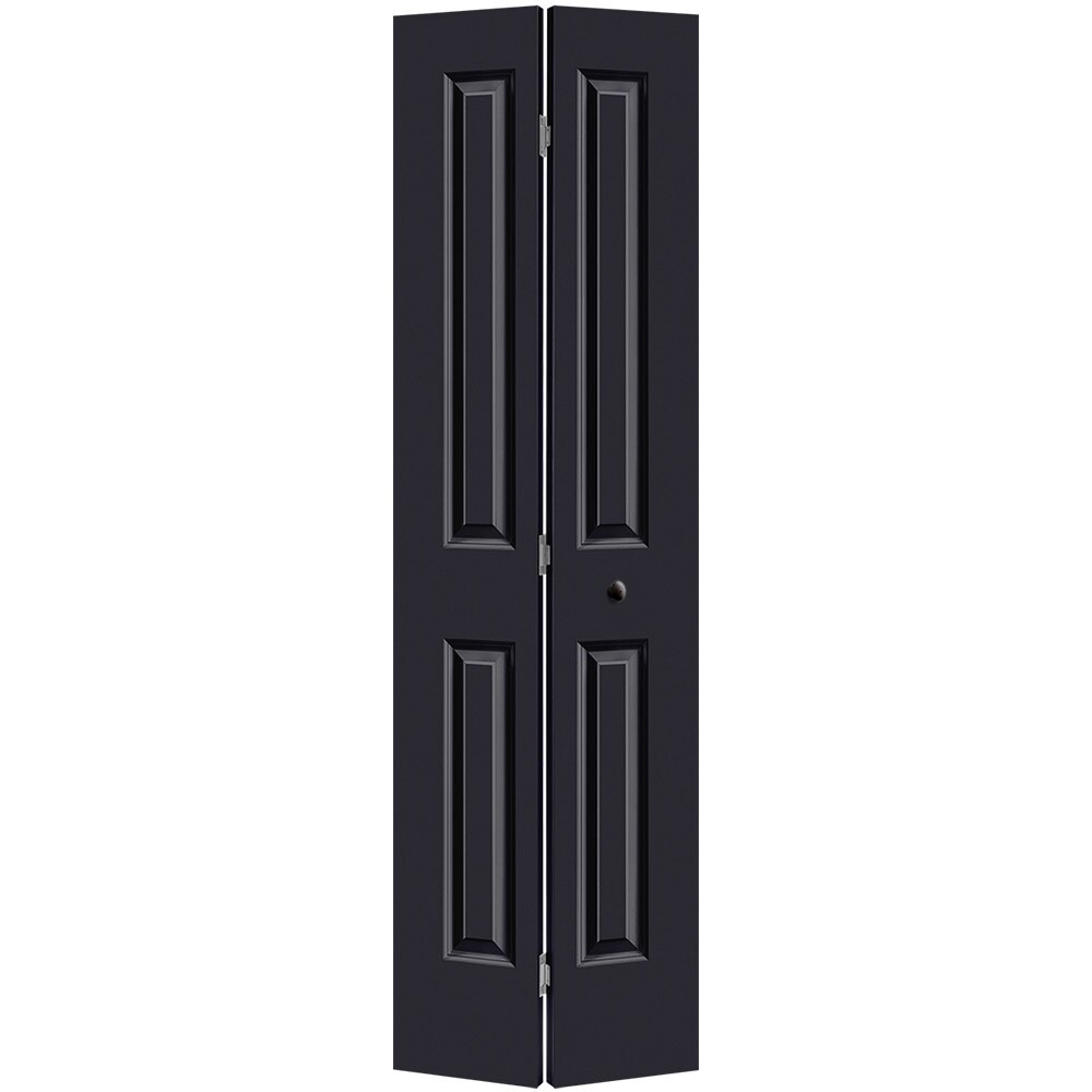 Masonite 1316260 Traditional 24-in x 80-in Midnight 4 panel square Smooth Hollow core Prefinished Molded composite Closet Bifold Door ( Hardware Included )