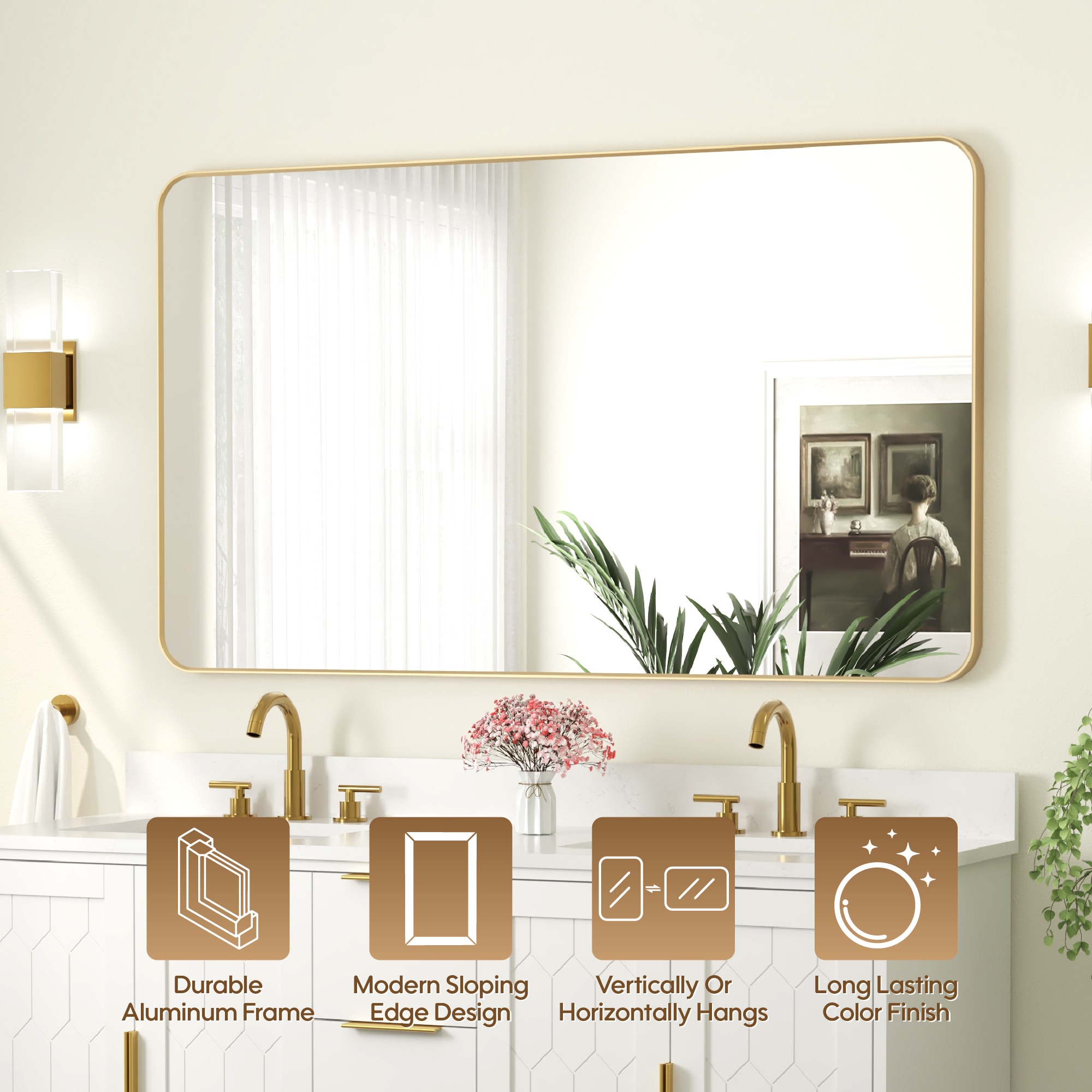 WELLFOR EX-4024DHJS Framed-Bath-Mirrors - View #4
