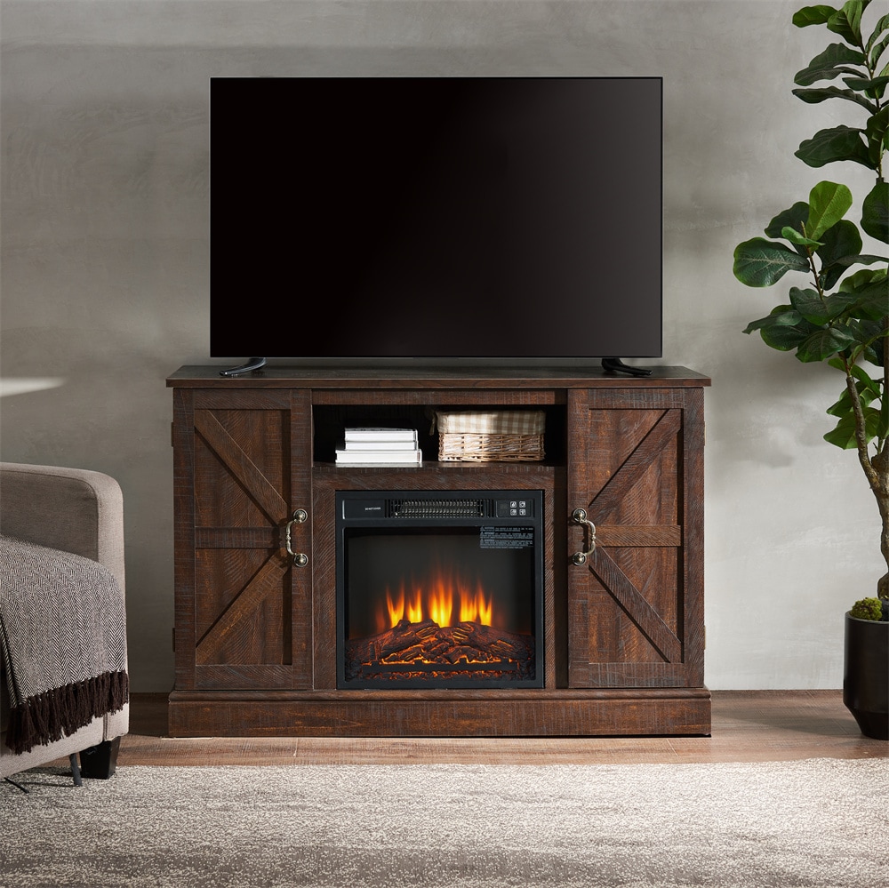 BABOOM BOM-49US-C-CO 47-Inches W Espresso Free standing Fan-forced Corner Electric Fireplace with Remote Control Included