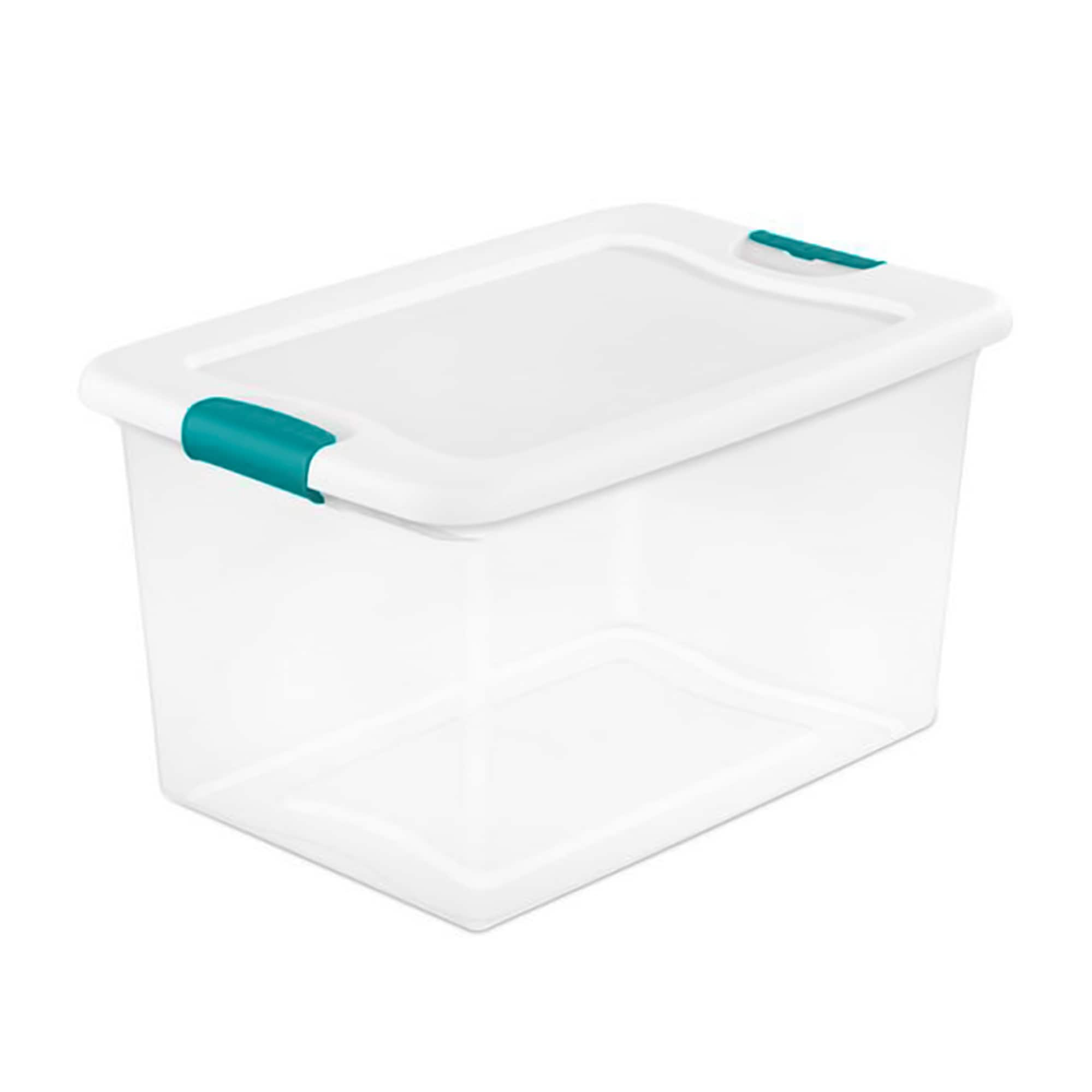 Sterilite 40 Quart Clear Plastic Modular Stacker Storage Bin Tote