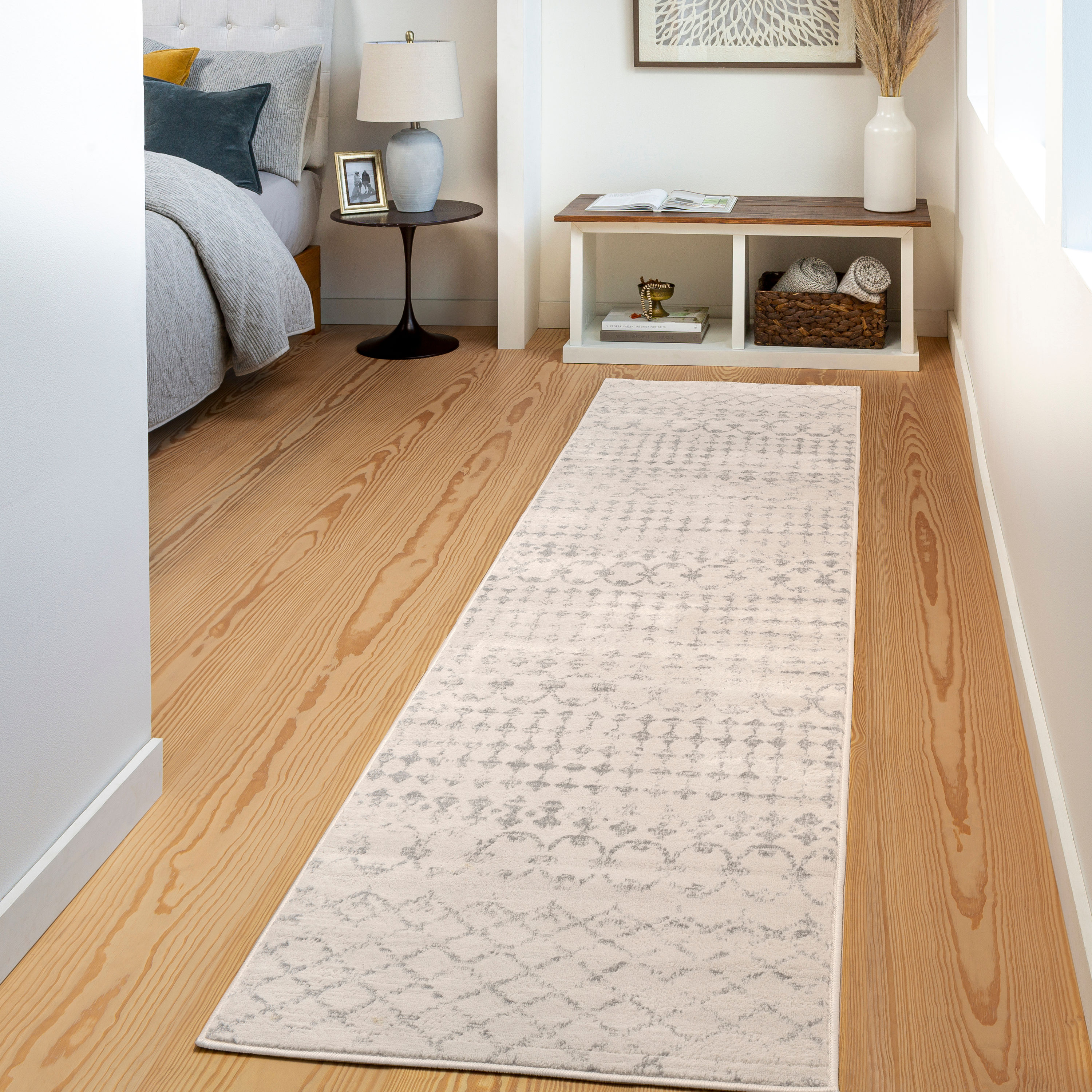 3d Visual Floor Mat For Bedroom Bedside, Thickened Golden Diamond